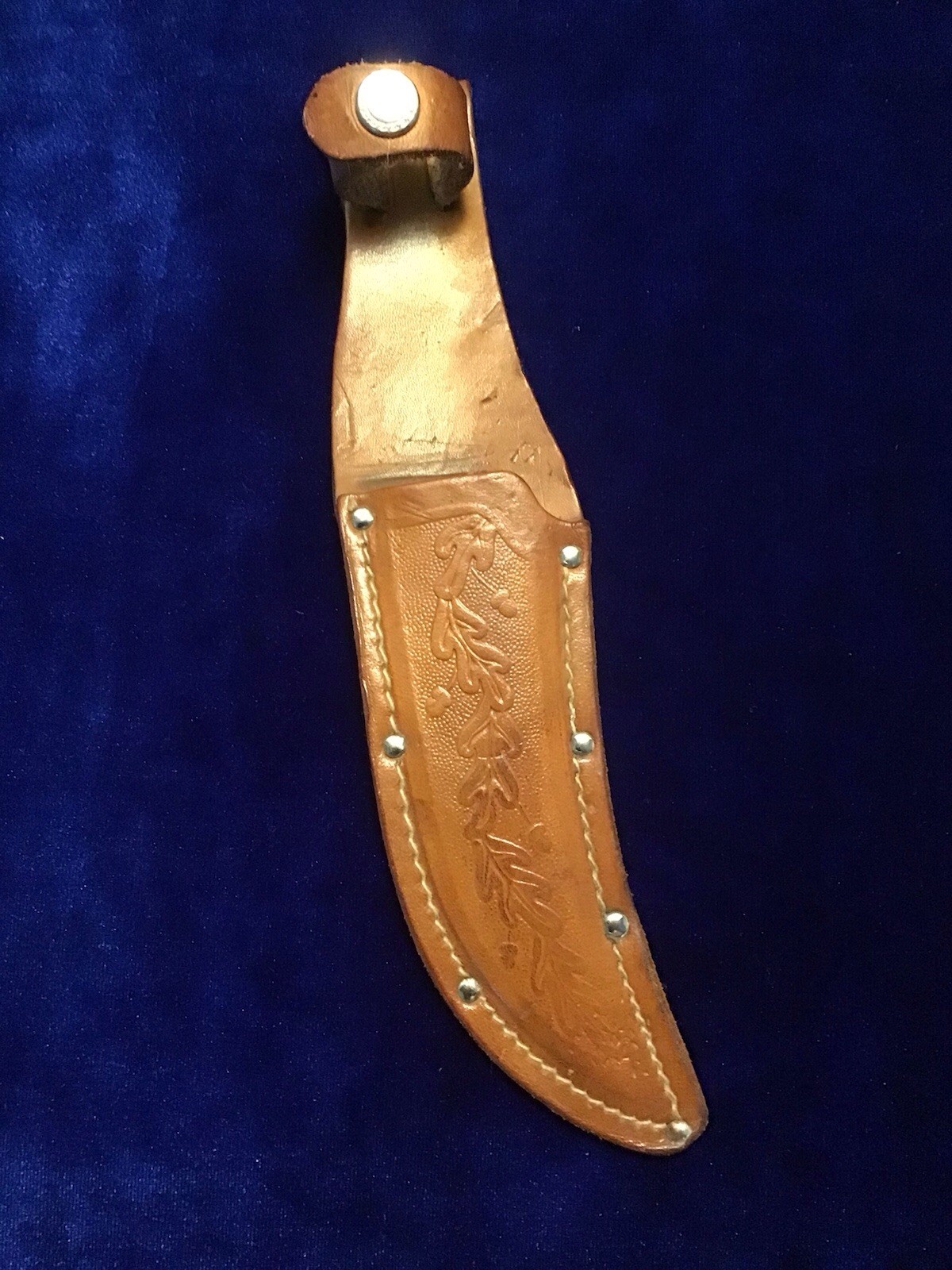 USED WESTERN CUTLERY USA W39, F39, L39 ORIGINAL OAK LEAF & ACORN LEATHER SHEATH USED WESTERN CUTLERY USA W39, F39, L39 ORIGINAL OAK LEAF & ACORN LEATHER SHEATH