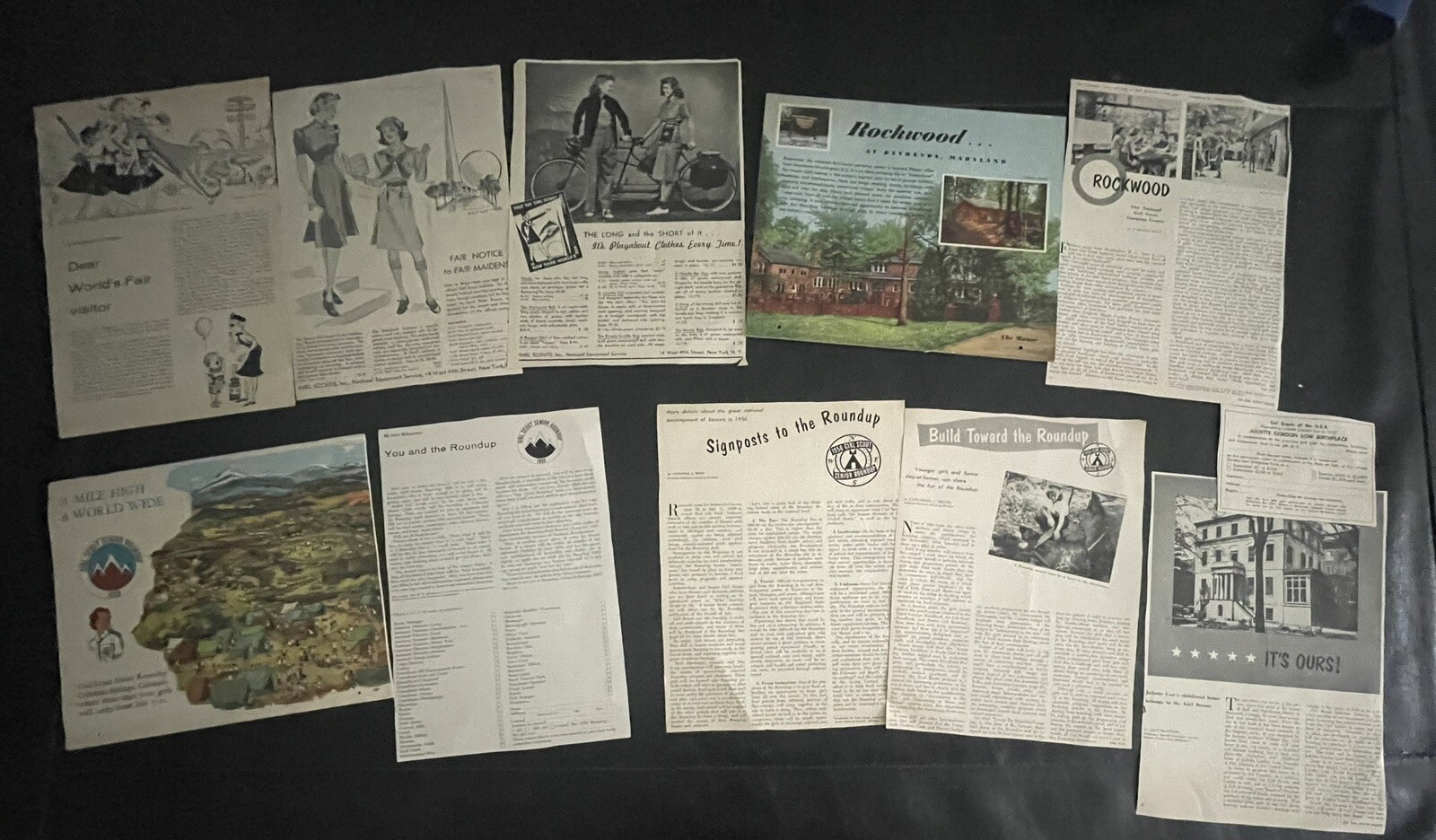 REDUCED RARE Vintage Girl Scout 1939 WORLDS FAIR, SENIOR ROUND-UP-JULIETTE LOW