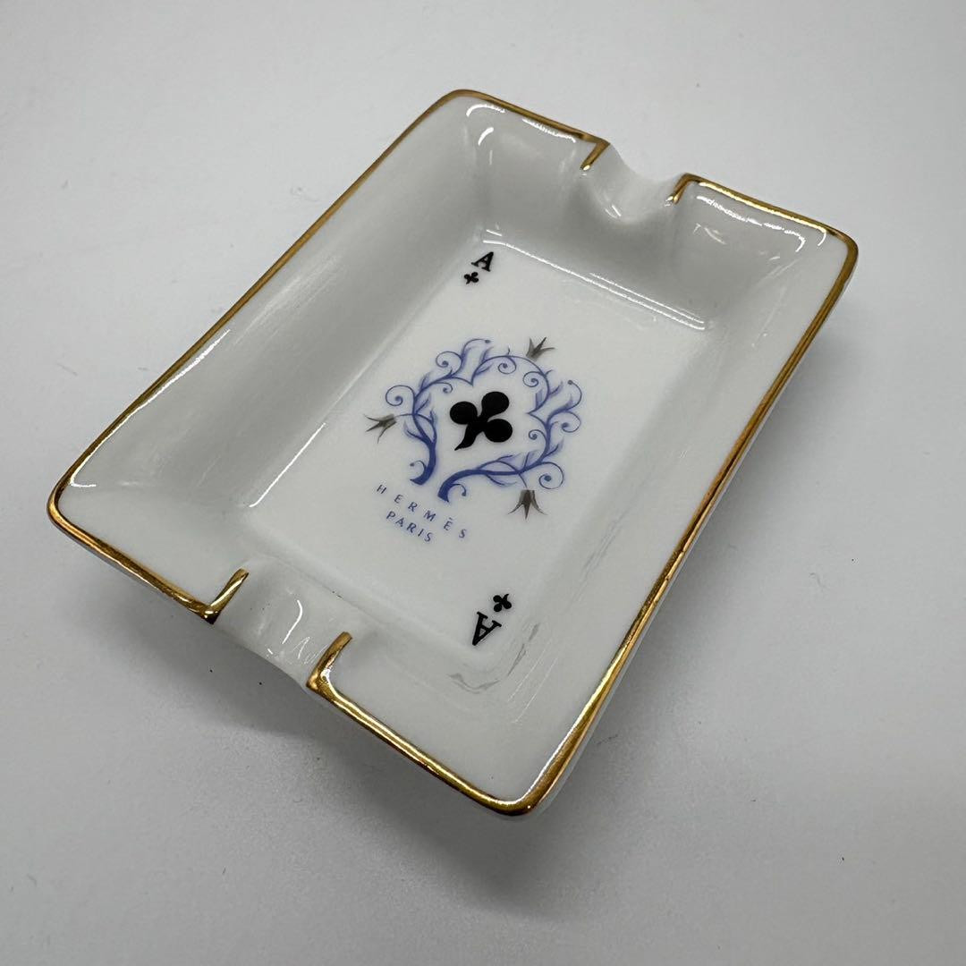 Hermes Paris Ashtray Playing Card Club Ace Porcelain Mini Tray Cigar No box