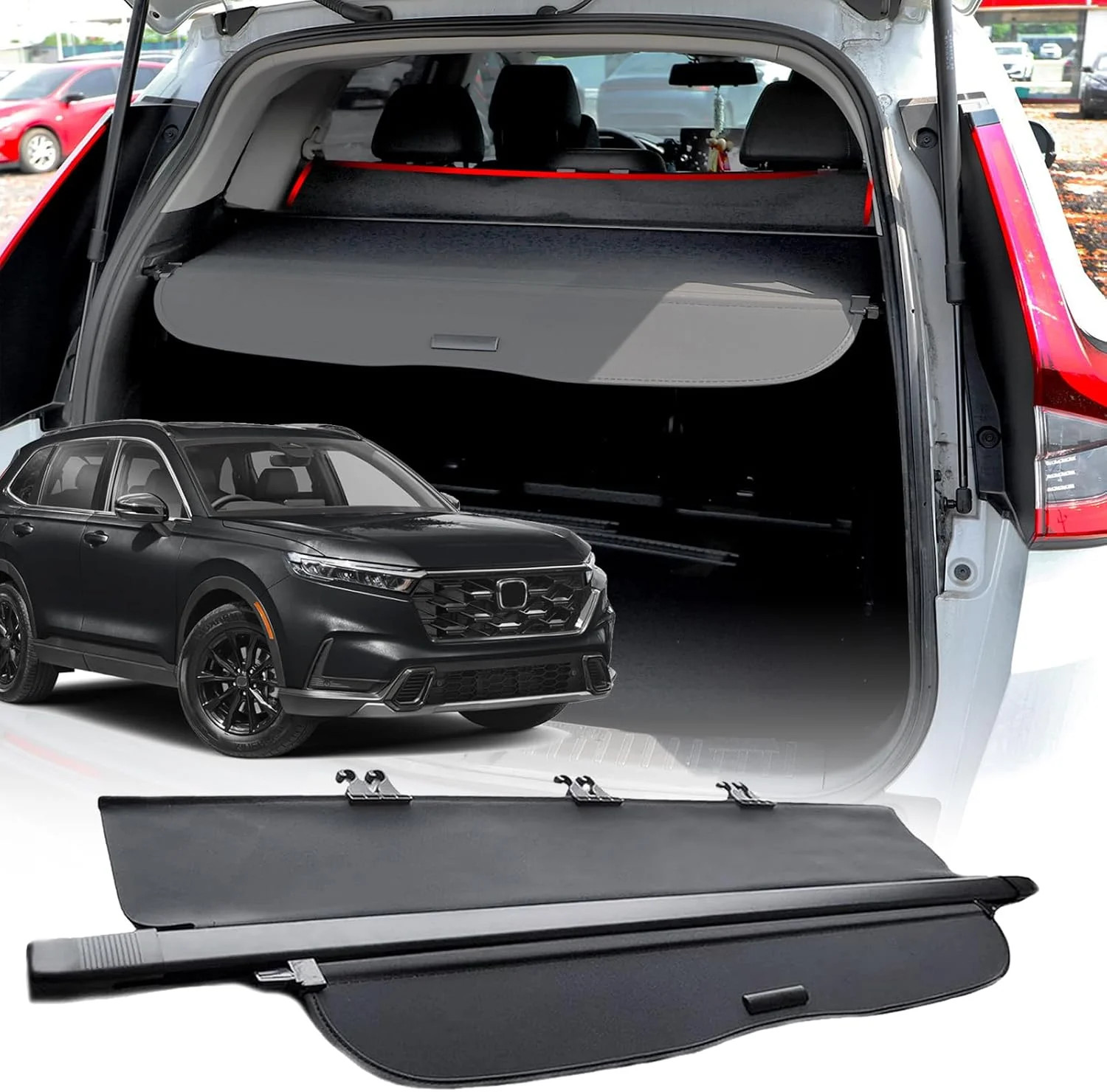 Cargo Cover for Honda CRV 2023-2025 2026 Accessories,[Extra Cover,Carbon Fiber L Cargo Cover for Honda CRV 2023-2025 2026 Accessories,[Extra Cover,Carbon Fiber L