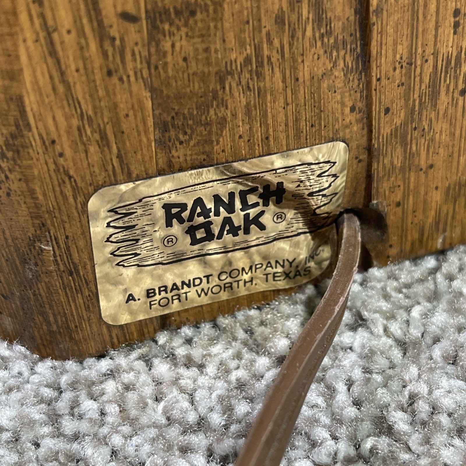 Vintage A Brandt Ranch Oak Table Lamp MCM Sculptural Brutalist Wood Brass 24