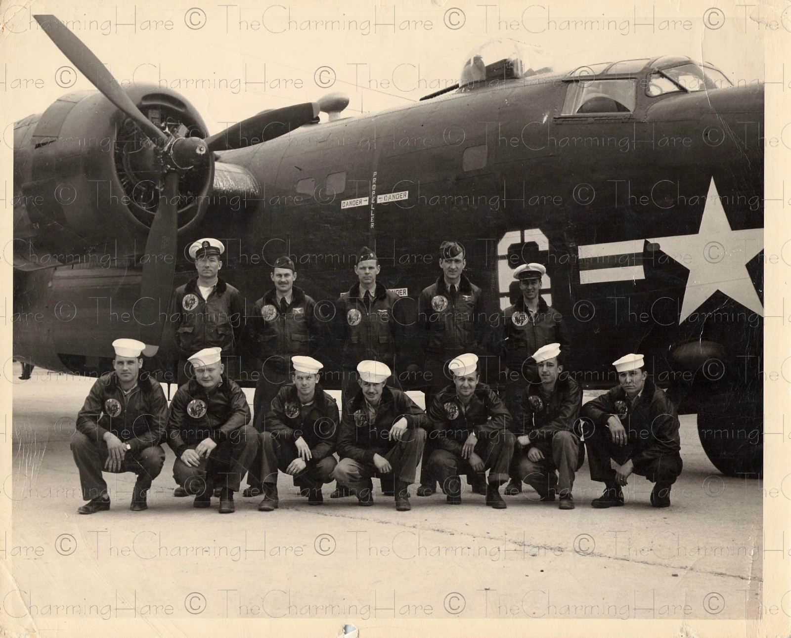 intage Photo 1940s US Navy PB4Y Privateer Crew Press Release 8x10 WWII
