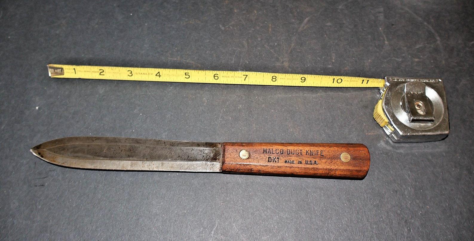 Vintage Malco Duct Knife DK1 Knife with Wood Handle