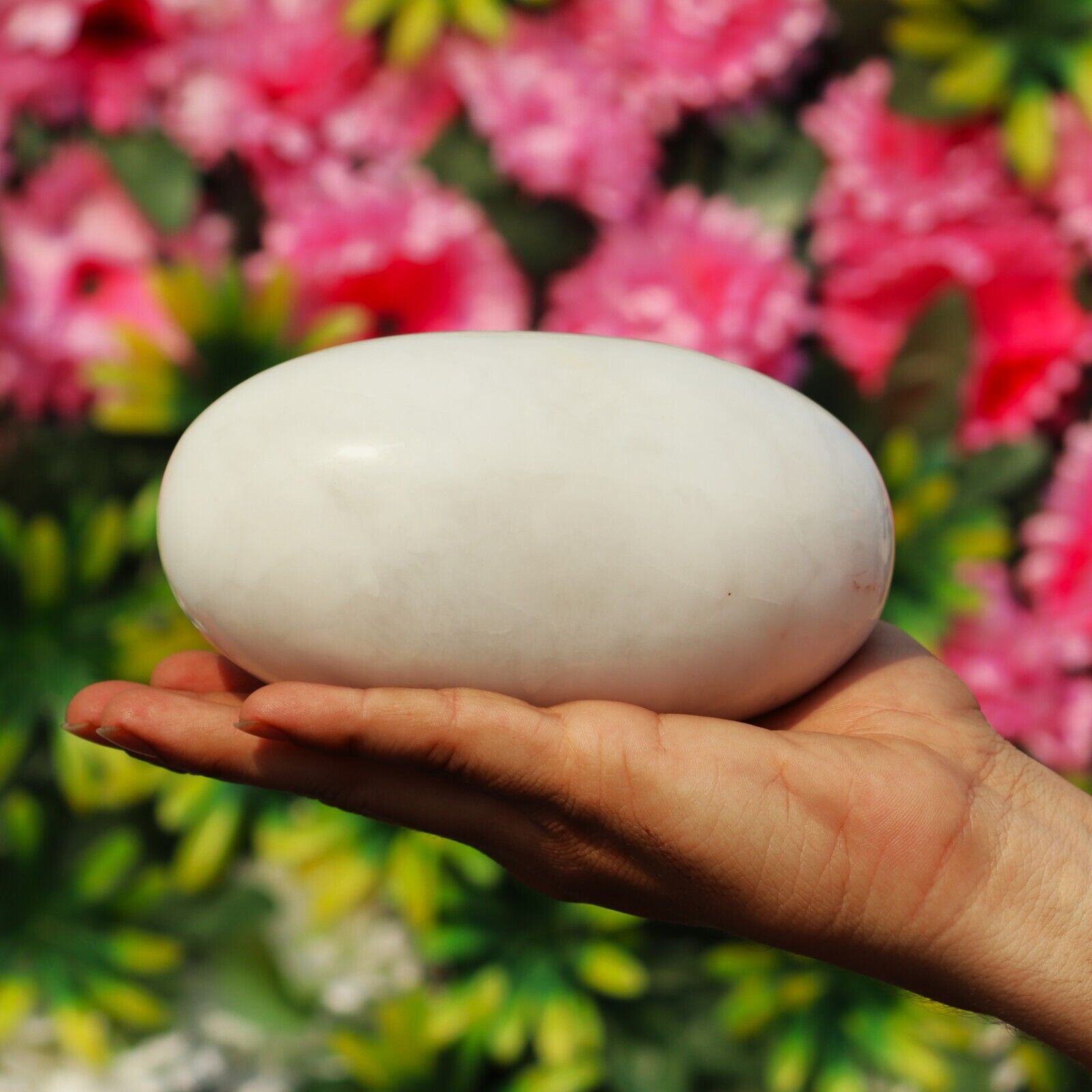 14CM Natural White Jade Healing Chakra Spirit Energy Aura Power Stone Lingam