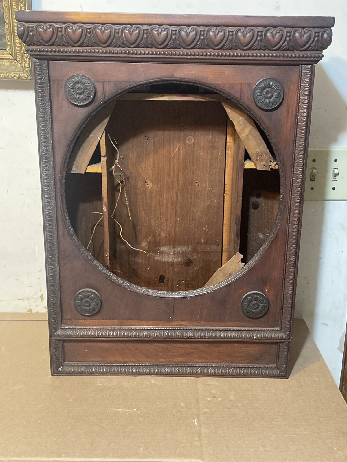 Antique Seth Thomas Self Winding Clock Co Ornate Wood Case Not Factory? One Off?