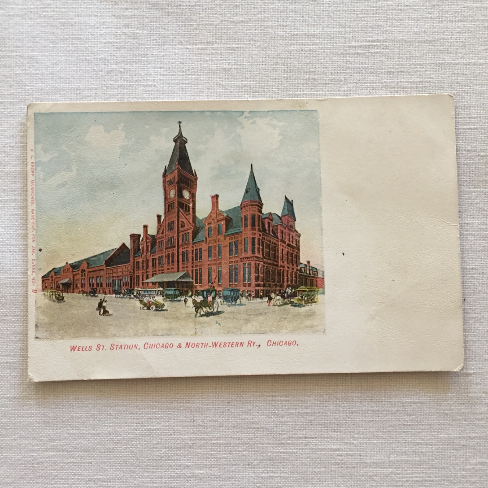Illinois Chicago Wells St Station Chicago North Western Ry Moved Out 1911  PC