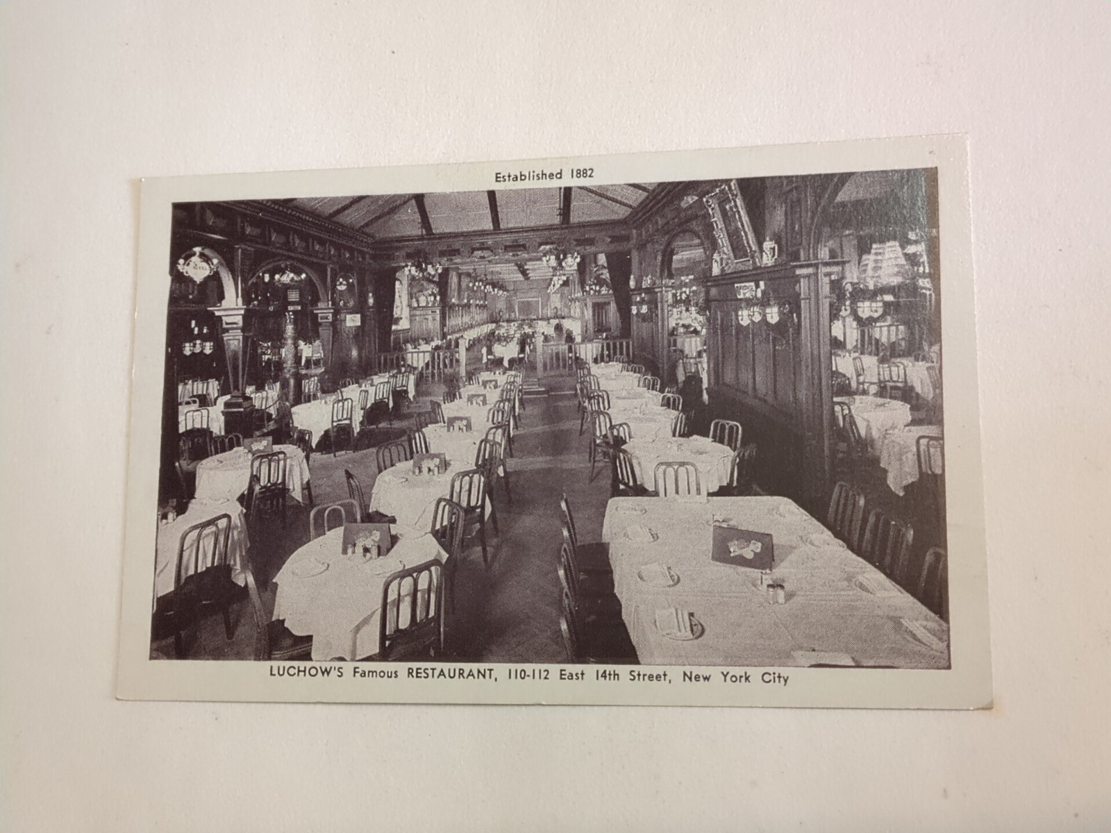Interior Luchow\'s Famous Restaurant E 14th St. New York City Unposted Postcard Interior Luchow\'s Famous Restaurant E 14th St. New York City Unposted Postcard