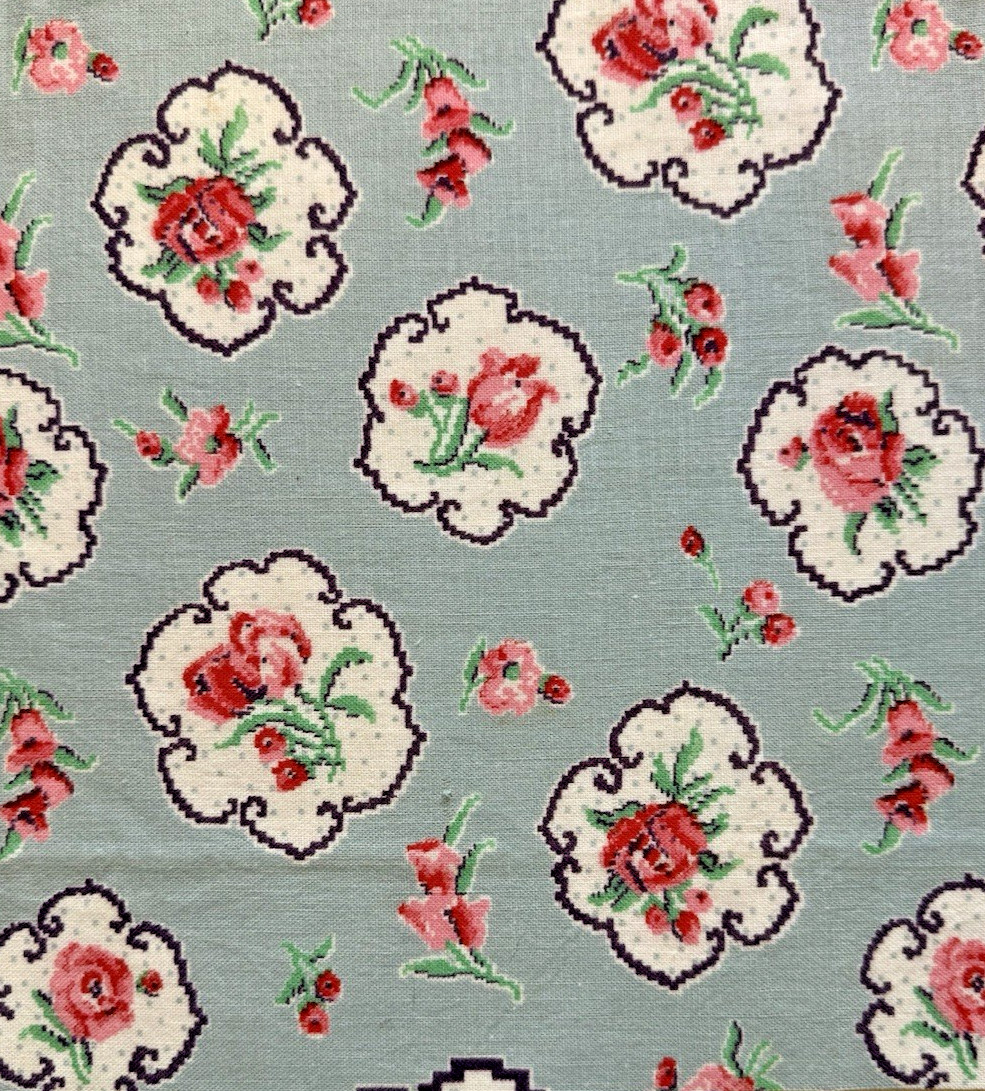 1930-1940s feedsack fabric piece 9x10