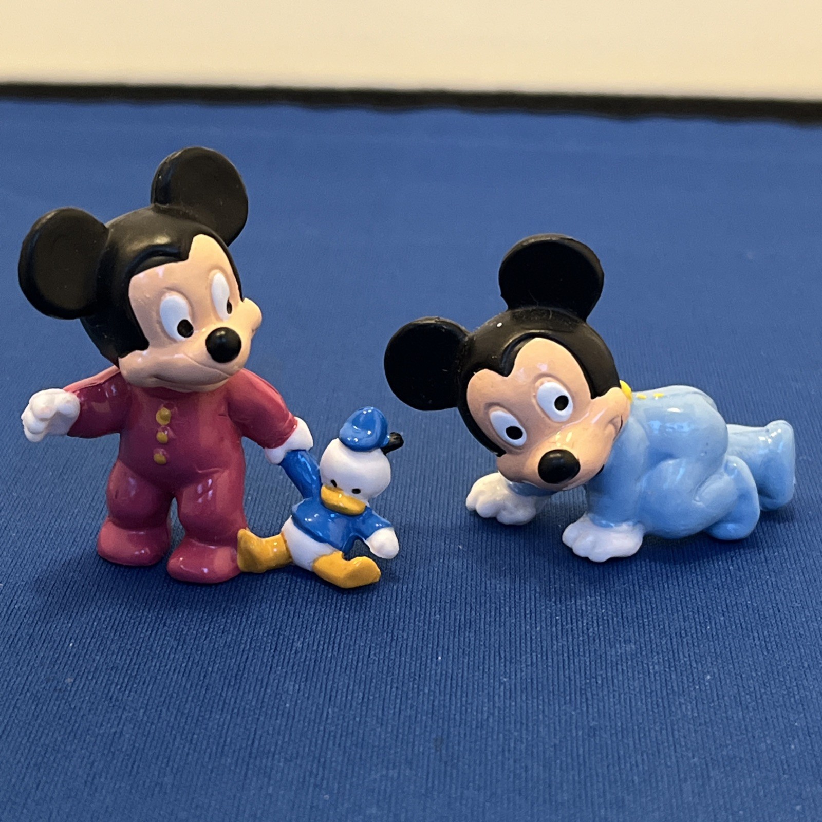 2 x Vintage 1985 BULLY West Germany Baby Mickey Mouse Walt Disney PVC Figures 