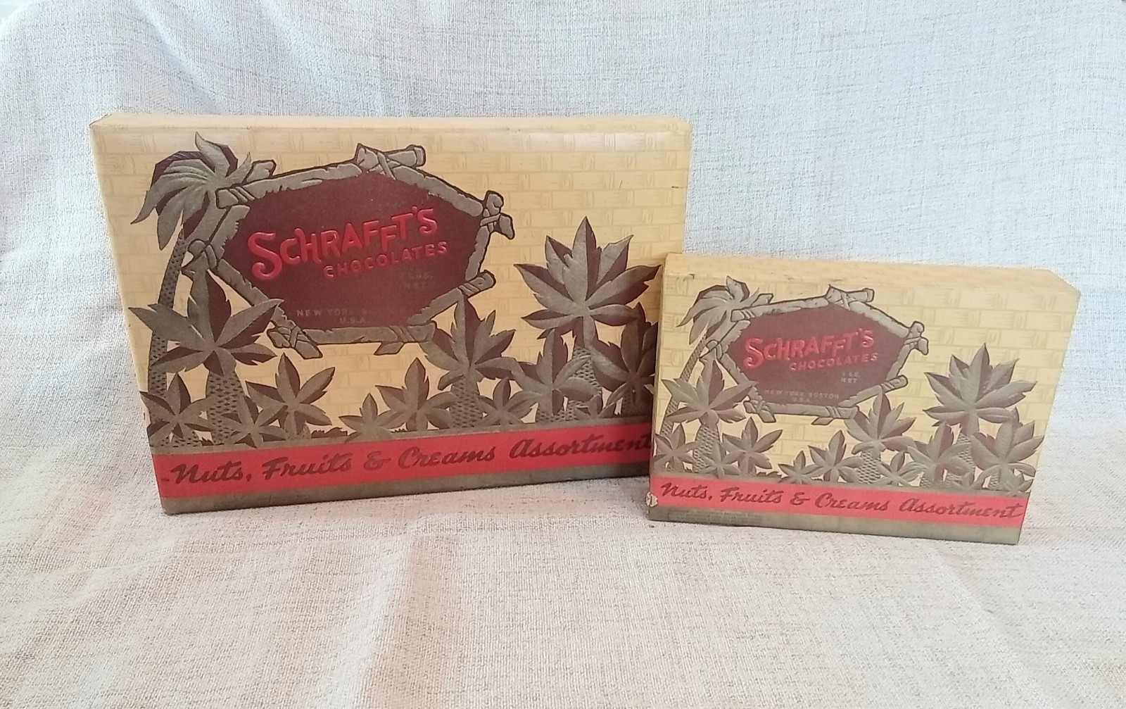 2 = 1930\'s/40\'s Matching SCHRAFFT\'S CHOCOLATES BOXES Amazing Cond  You Get BOTH