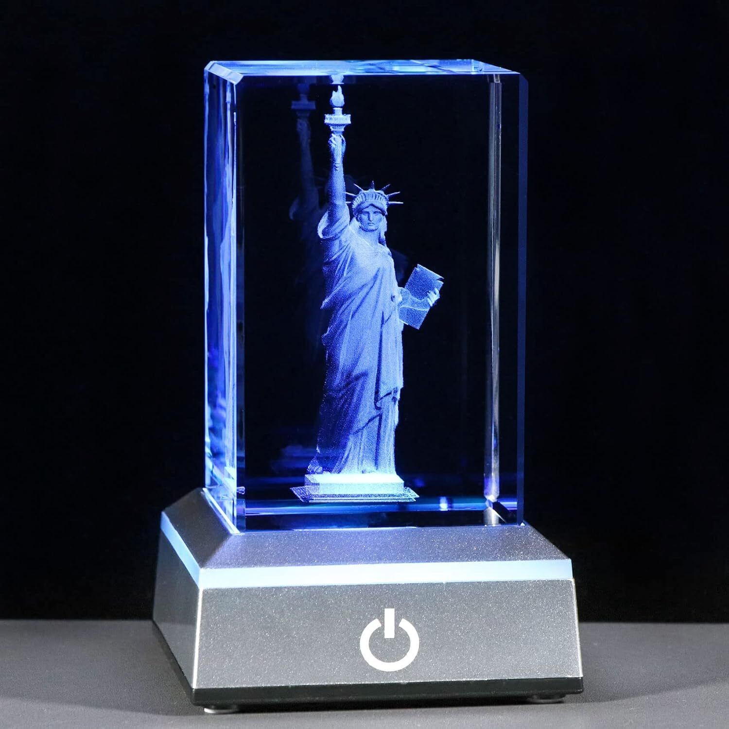 3D Crystal Statue of Liberty Figurine Decor, Laser Etched Statue of Liberty