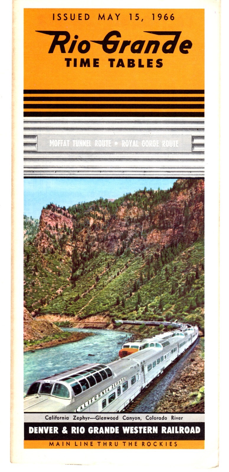 DENVER & RIO GRANDE WESTERN RR - SYSTEM PUBLIC TIMETABLE - 5/15/1966