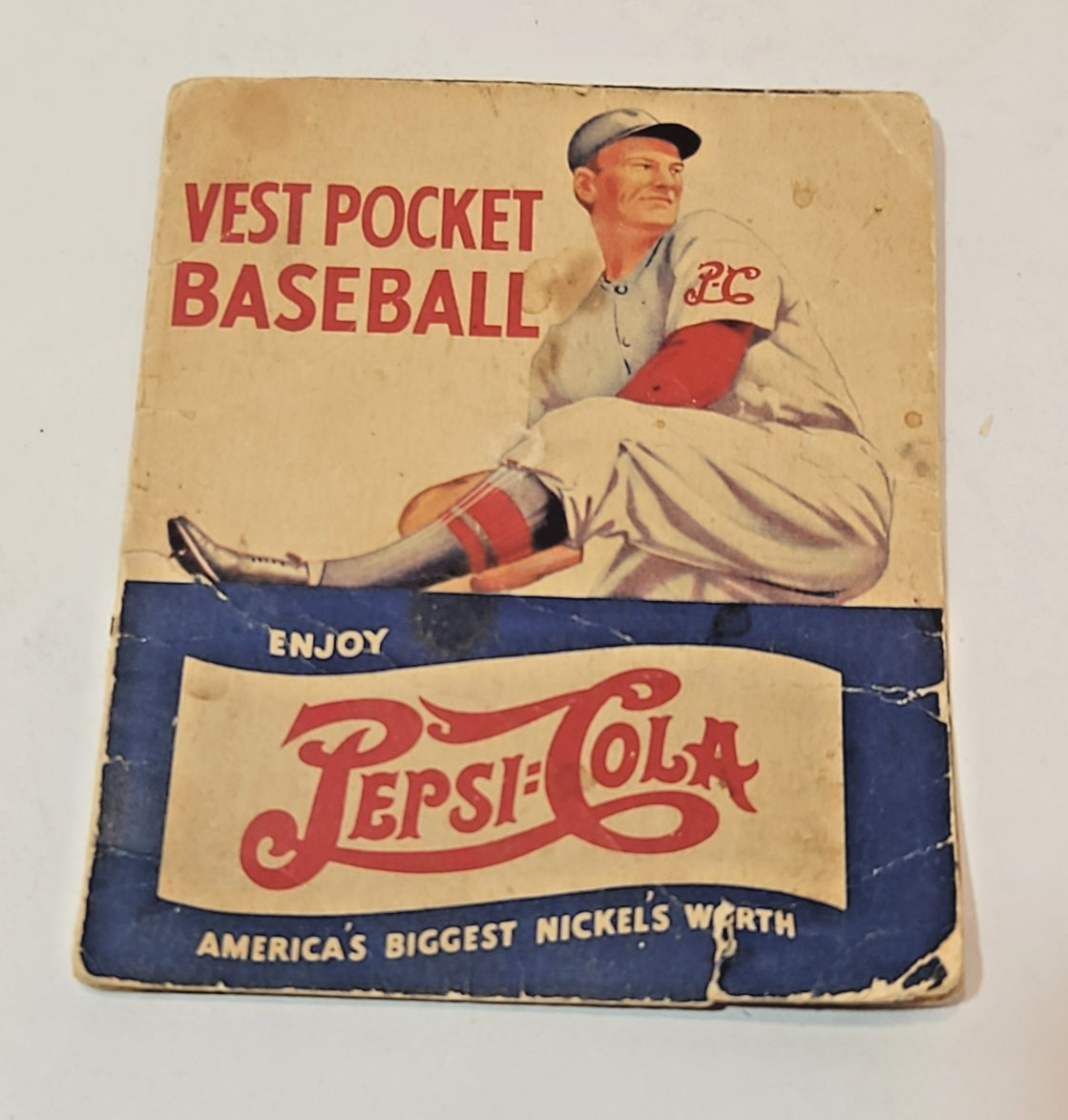 RARE Vintage 1941 Pepsi Cola Vest Pocket Baseball Book Spin Game Advertising