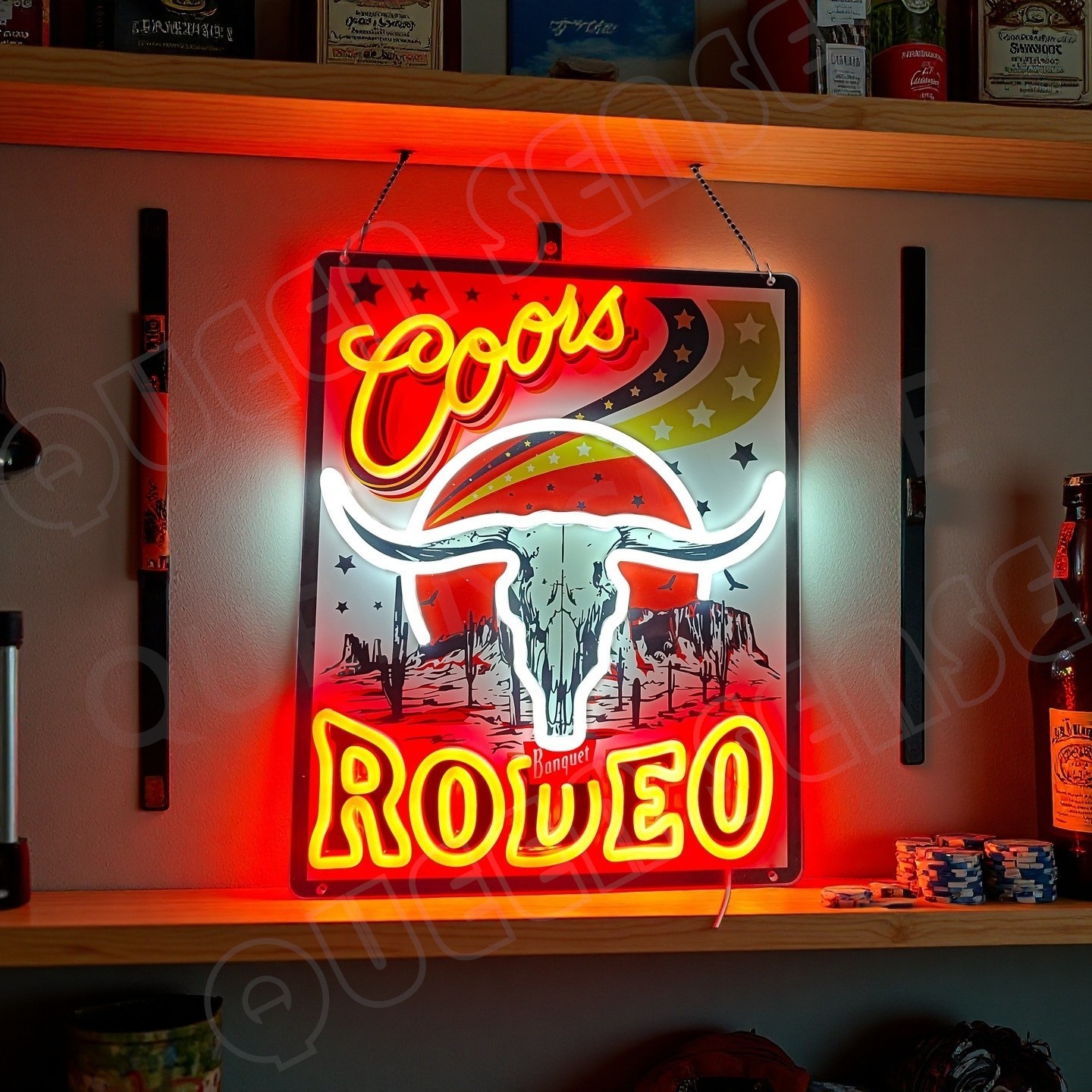 16\'\'x9\'\' Coors Banquet Rodeo Beer LED Neon Sign With Dimmer USB Powered Light
