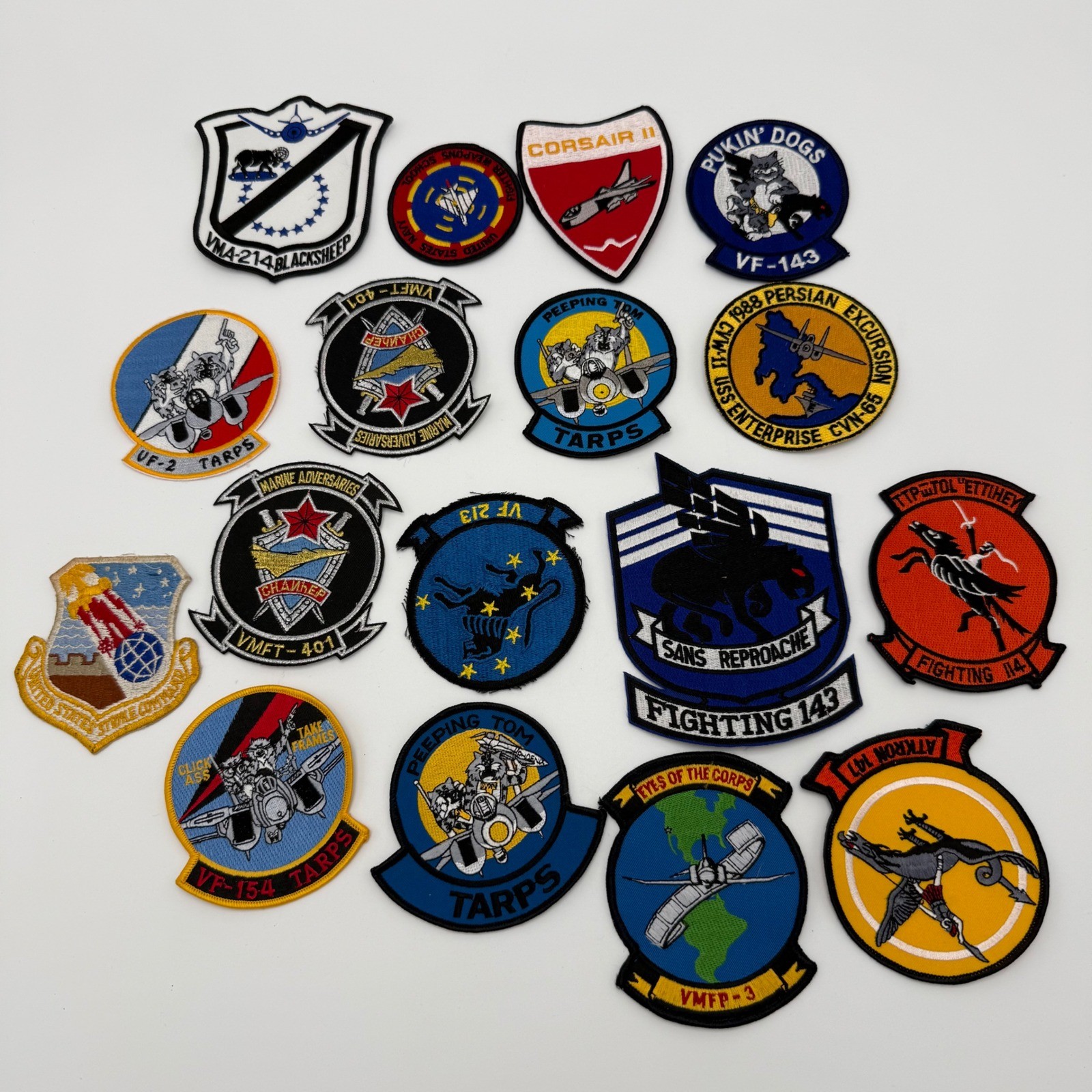 Vintage Military Aviation Squadron Patches Lot 17pc Multi Navy Marine Corps