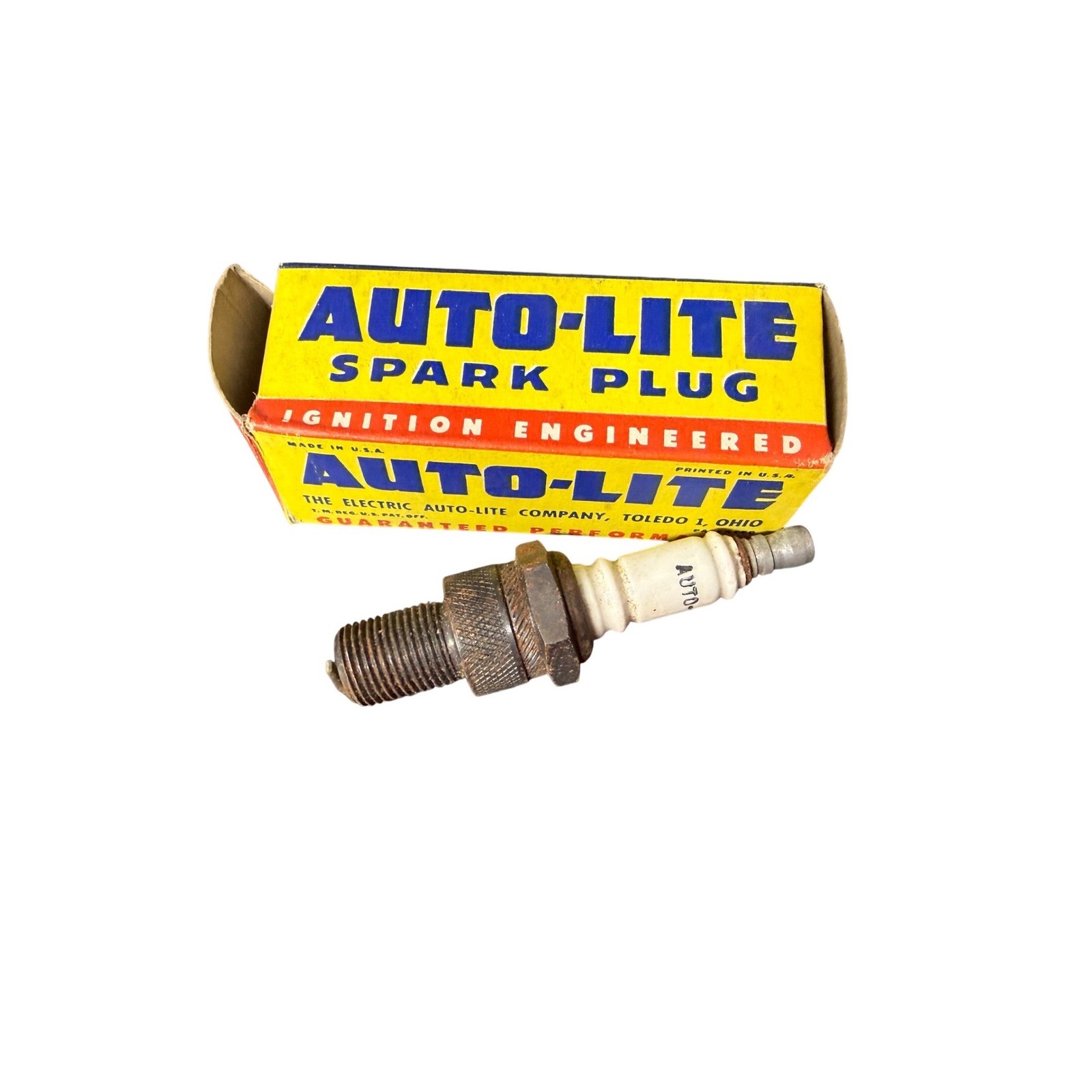 Vintage Auto-Lite Spark Plug with Original Box Ignition Engineered Toledo Ohio Vintage Auto-Lite Spark Plug with Original Box Ignition Engineered Toledo Ohio