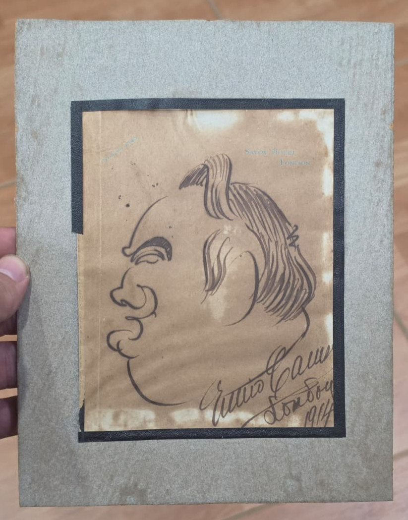 RARE 1914 ENRICO CARUSO ICONIC TENOR SIGNED AUTOGRAPH ORIGINAL CARICATURE 535