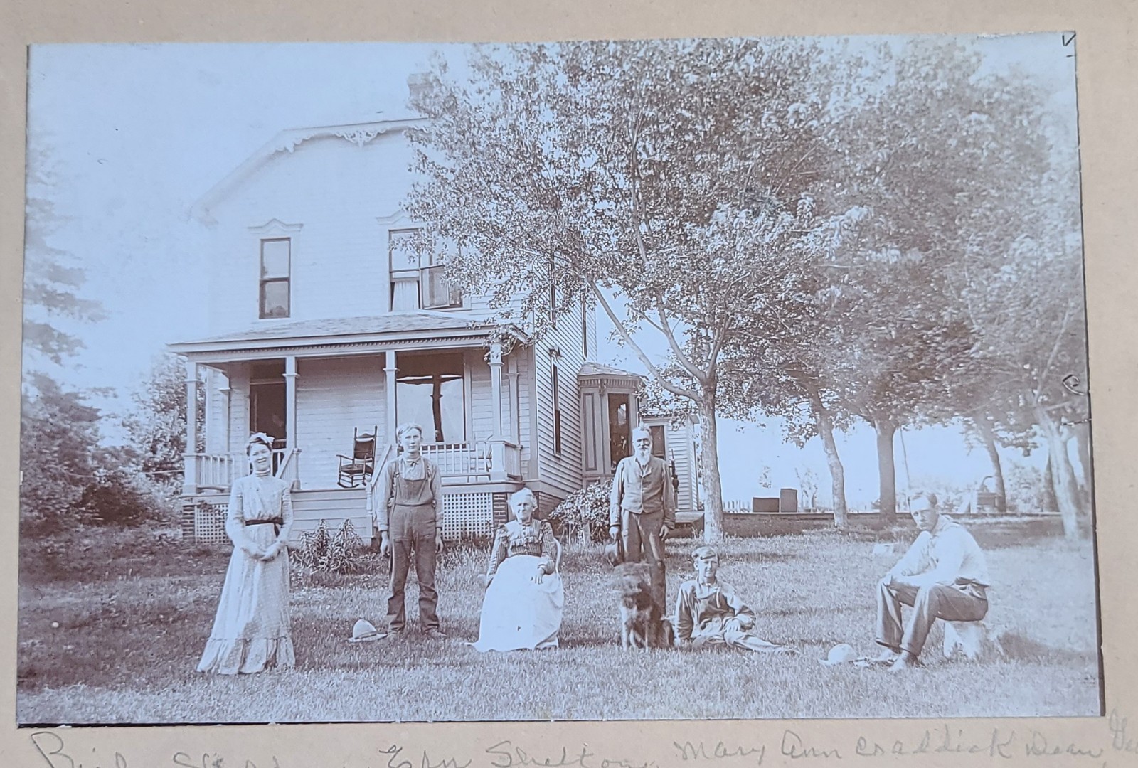 Antique Photograph Lakeland Florida Shelton & Dean Family Portrait Outdoors USA