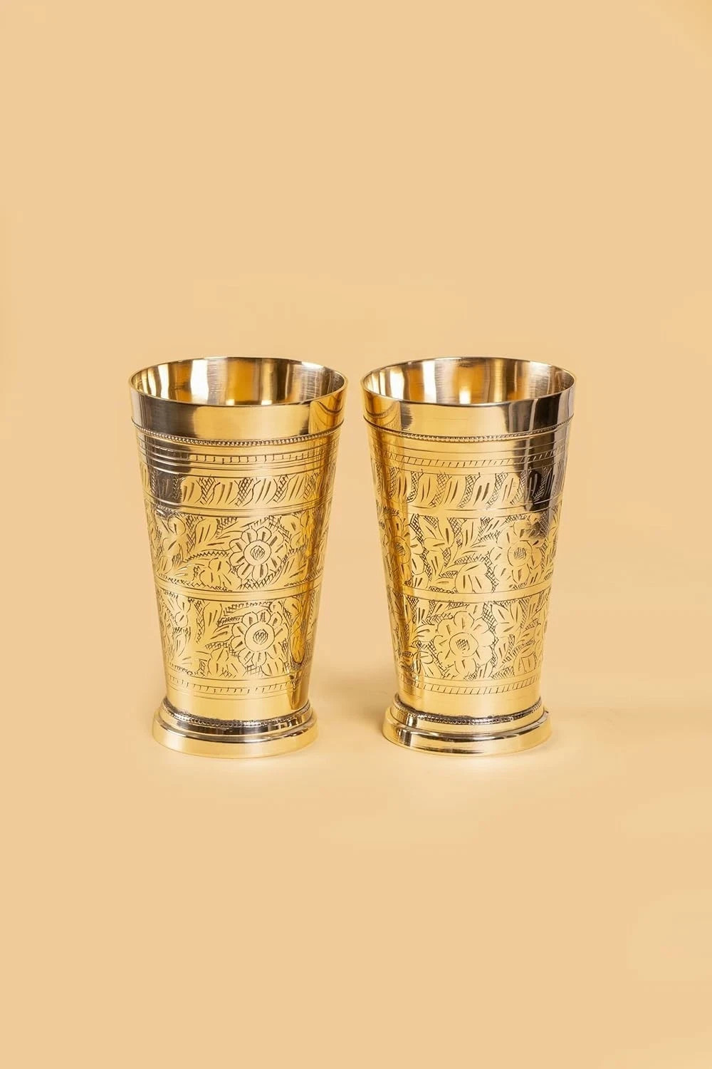 Pure Copper Patiala Glass Set – Handcrafted Engraved Design (Set of 2 Pure Copper Patiala Glass Set – Handcrafted Engraved Design (Set of 2