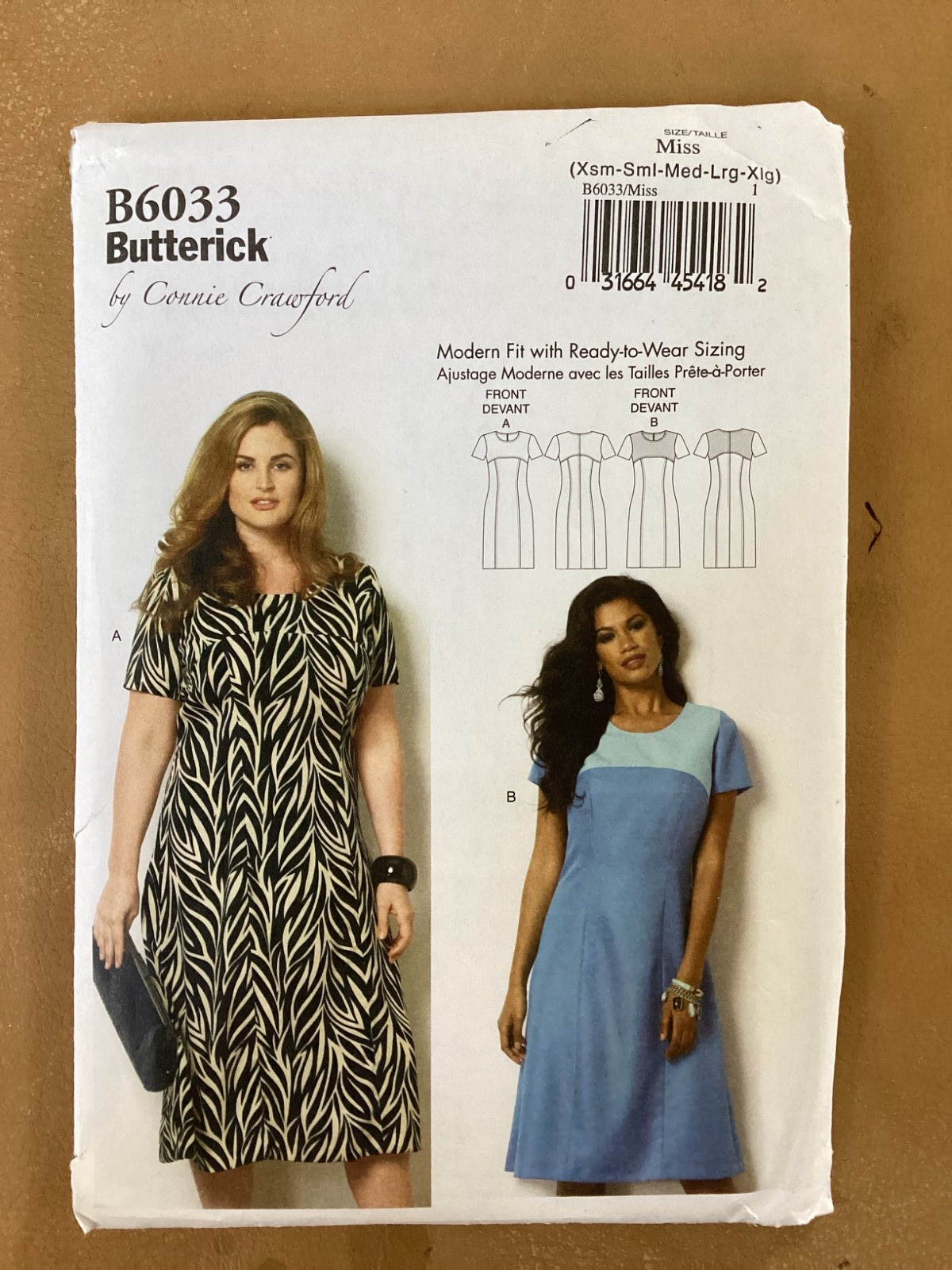 Butterick 6033 Connie Crawford Womens  Dress Sewing Pattern Sz Xsm- Xlg UC