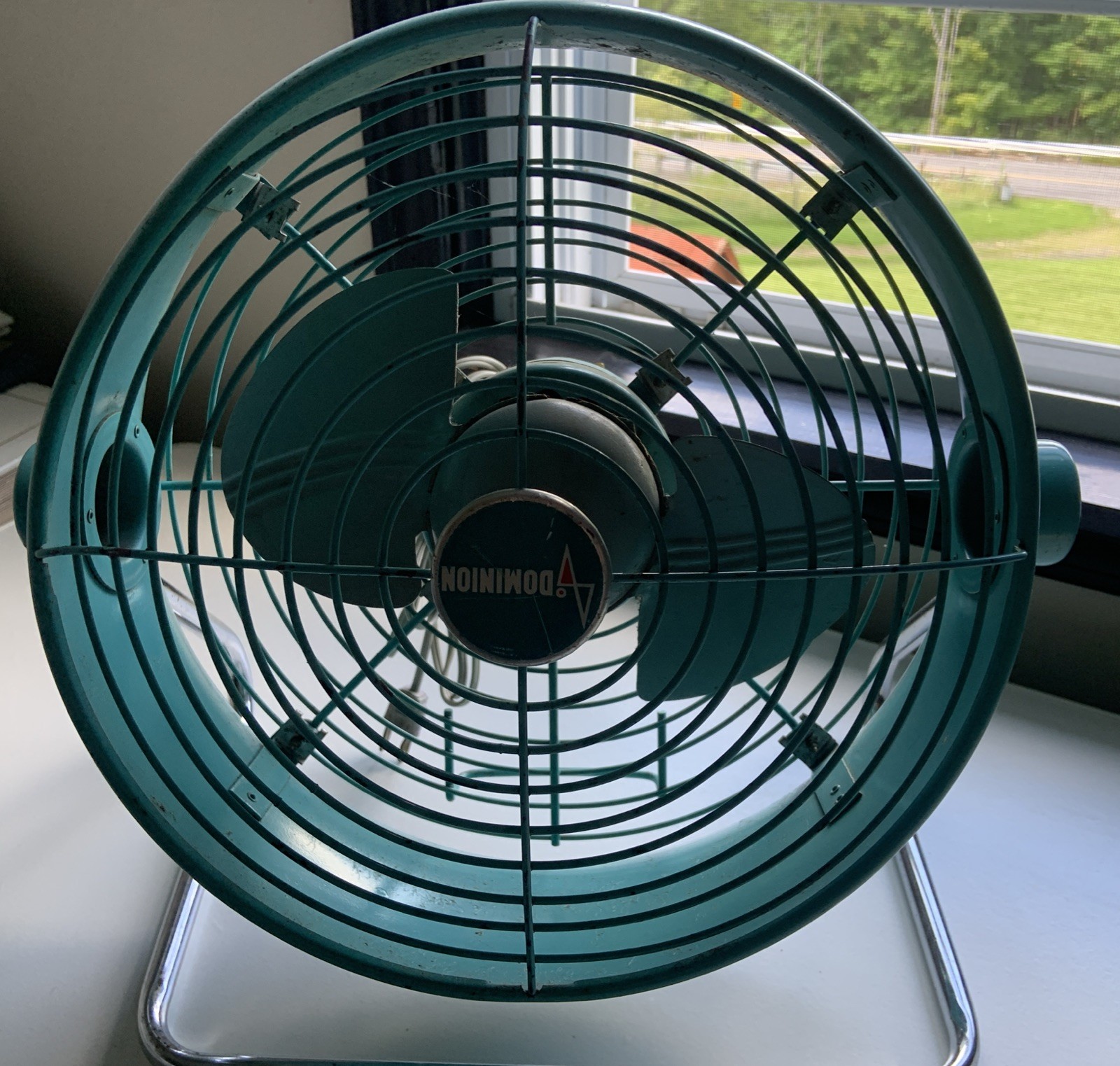 Vintage Turquoise Dominion Electric Fan