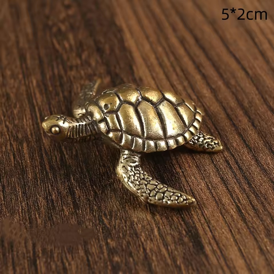 Vintage Brass Solid Turtle Statue Longevity Feng Shui Piece Animal Statue Gifts* Vintage Brass Solid Turtle Statue Longevity Feng Shui Piece Animal Statue Gifts*