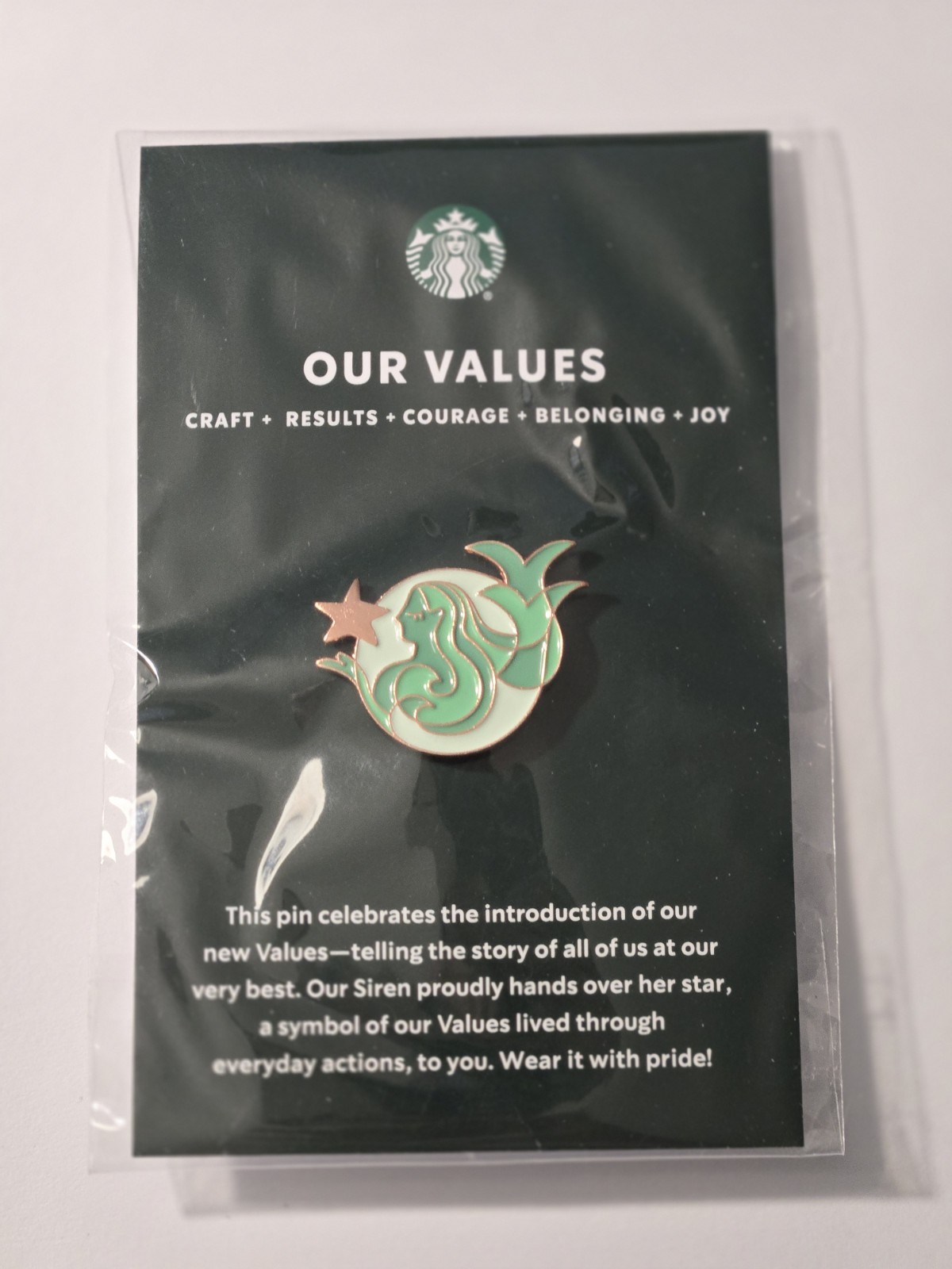 Starbucks Our Values ENAMEL Sirens Pin. Core Values Hat Pin Shirt Pin Apron Pin