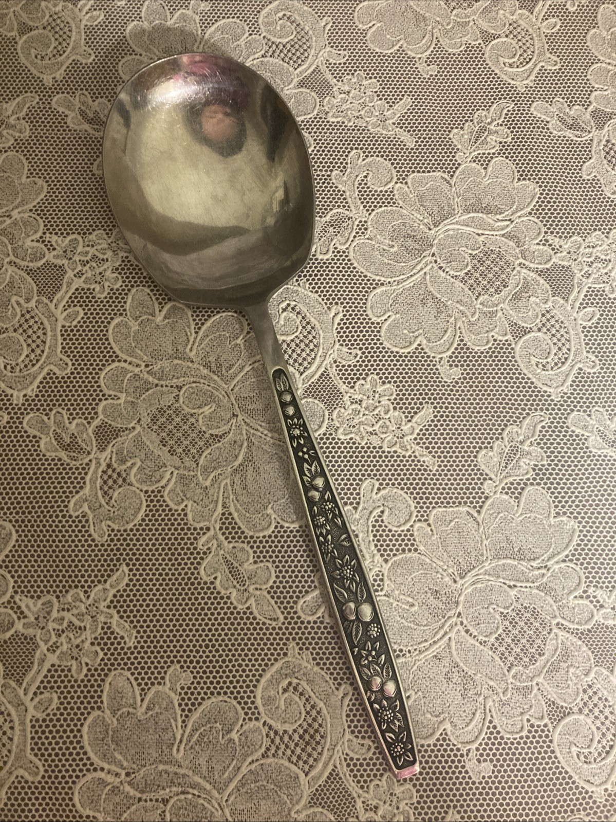Vintage Pageant HARVEST Stainless Flatware Mid Century Casserole Spoon Serving