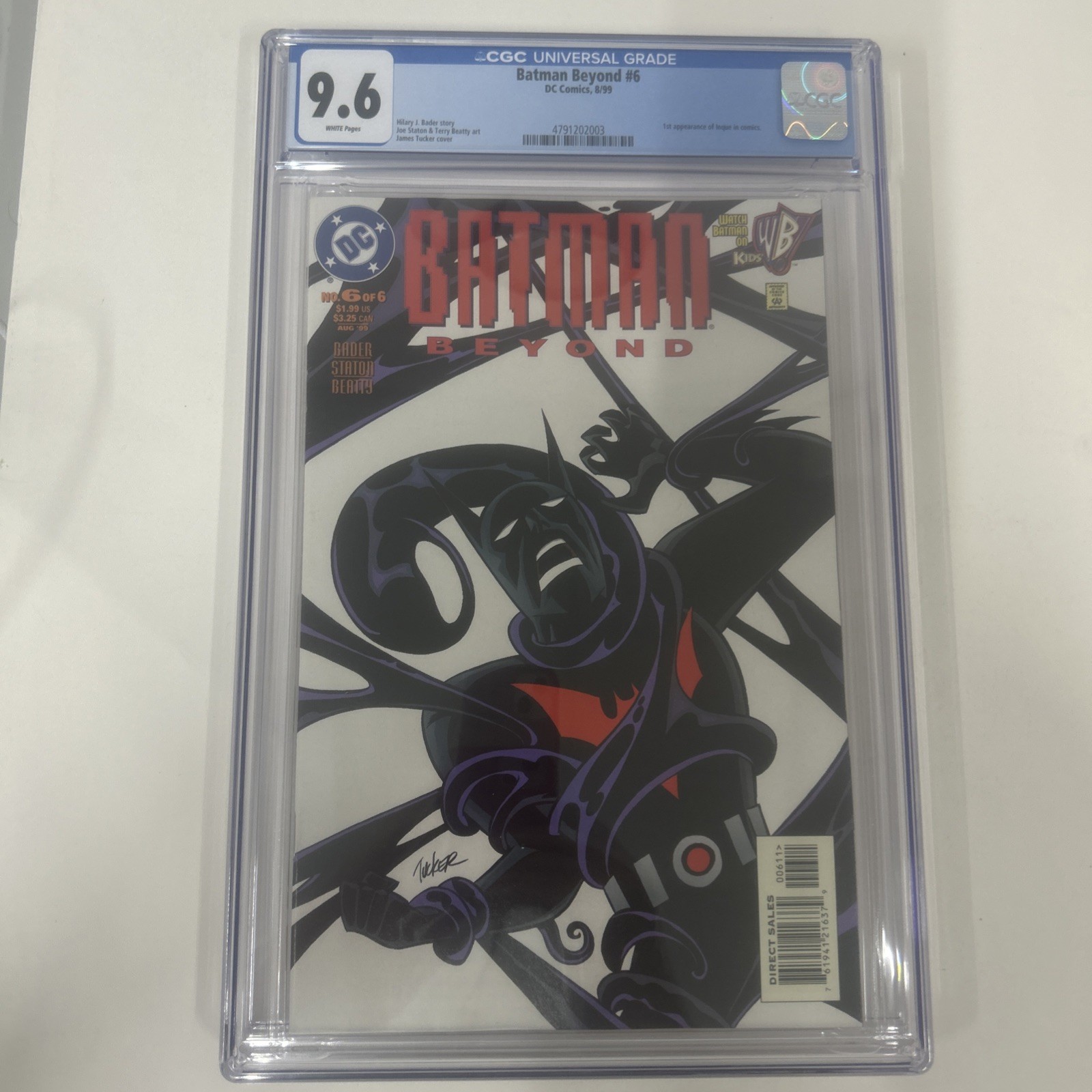 BATMAN BEYOND 6 Limited Series 8/99, $1.99,WP, CGC 9.6/NM+ 1st Inque