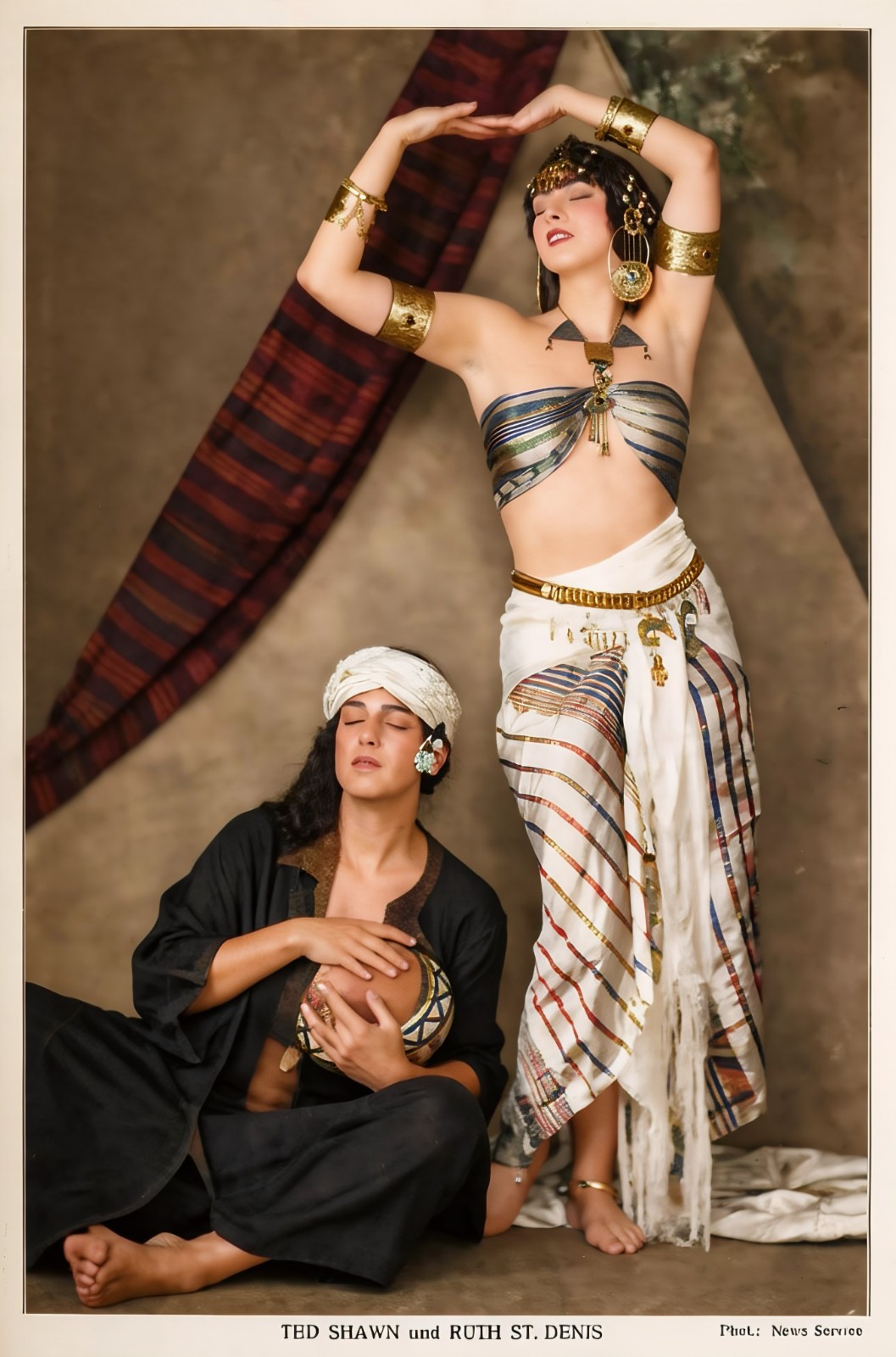 Dancers TED SHAWN & RUTH ST. DENIS in 1924 - 5 x 7 inch Reprint