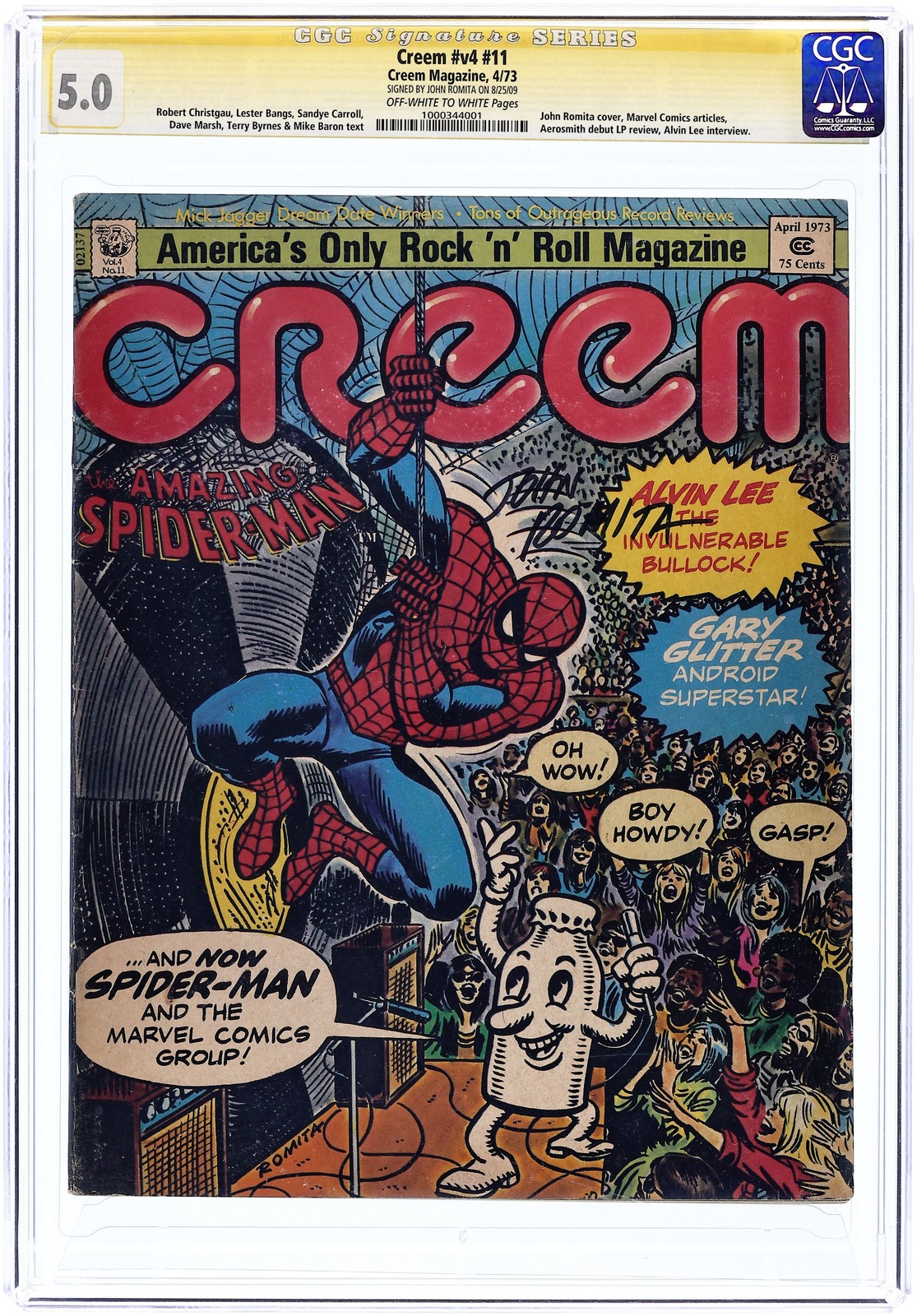Creem Vol. 4 #11 CGC 5.0 SS Romita 1973 1000344001