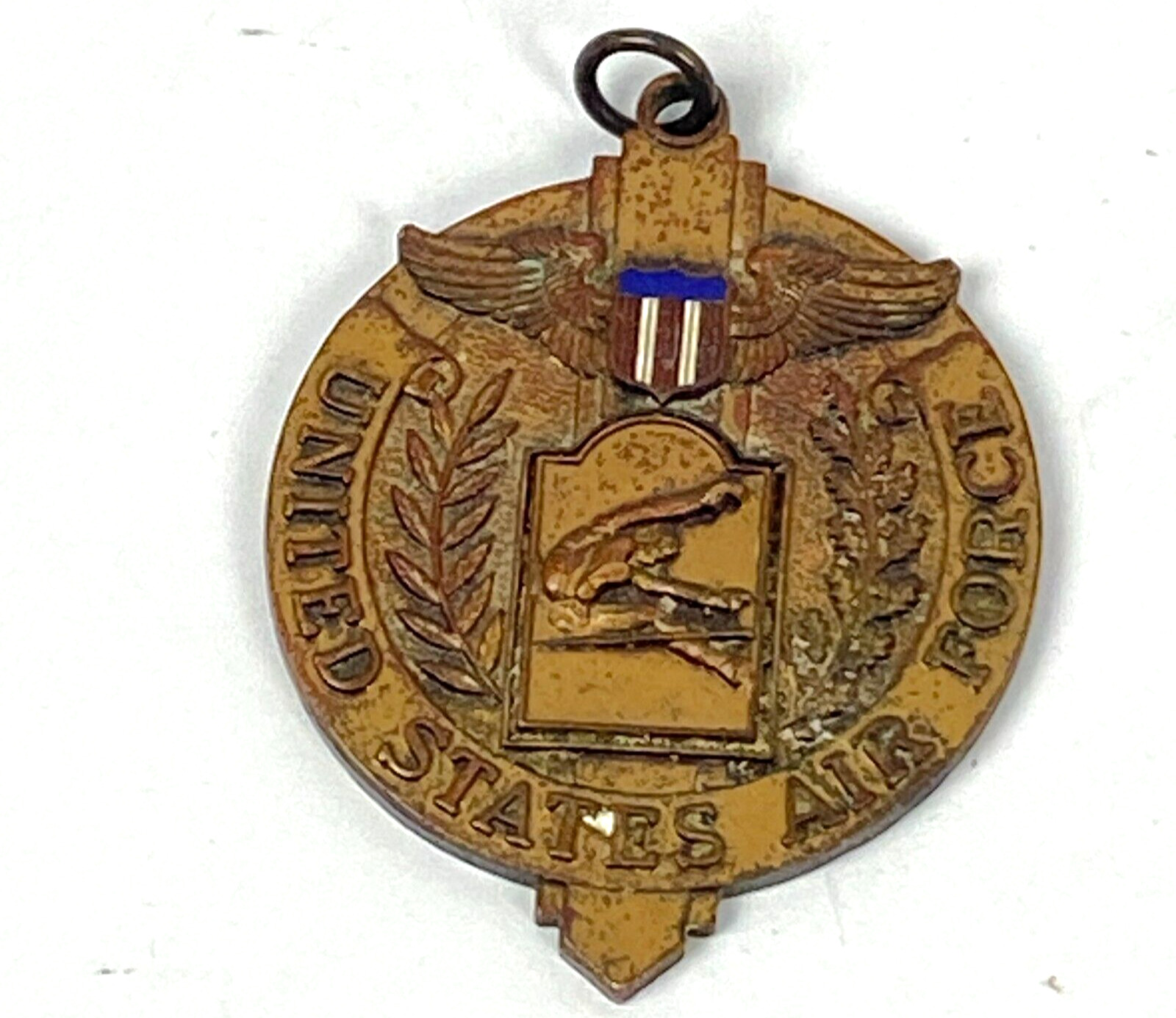 1948 US Military Air Force Track Medal Pendant Central High Jump USAF VTG USGI