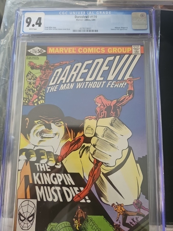 Daredevil 170, CGC 9.4, First DD/Kingpin meeting* Frank Miller.  First Vanessa 