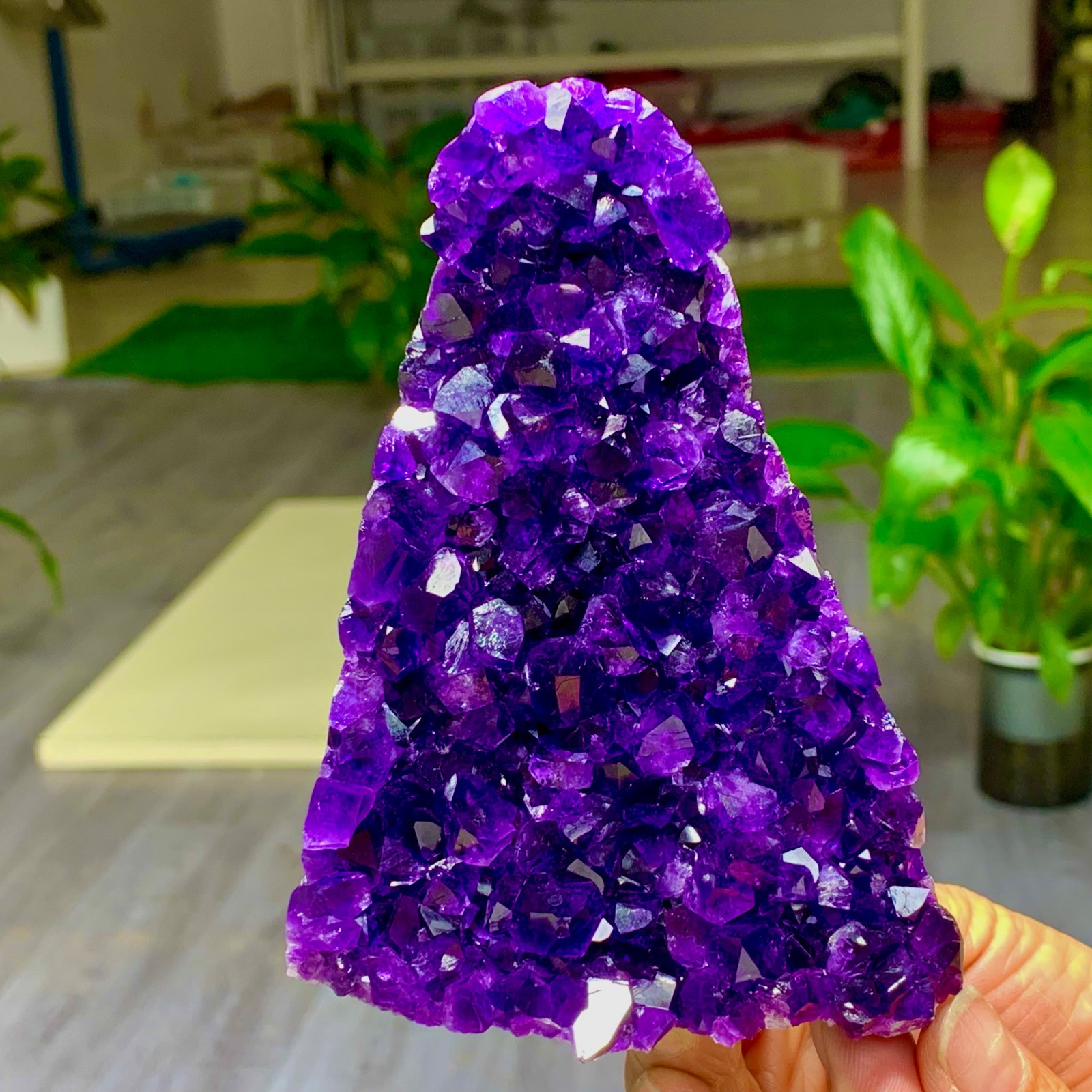 1.37LB Natural Amethyst geode Agate quartz cluster crystal specimen Healing