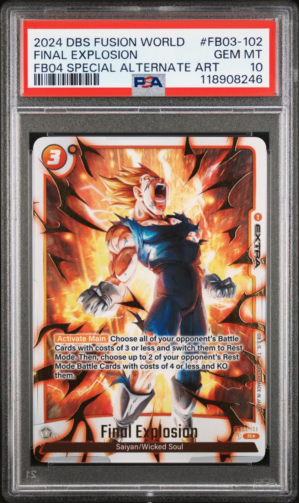 2024 DRAGON BALL FB04 SPECIAL ALTERNATE ART #FB03-102 FINAL EXPLOSION PSA 10 2024 DRAGON BALL FB04 SPECIAL ALTERNATE ART #FB03-102 FINAL EXPLOSION PSA 10