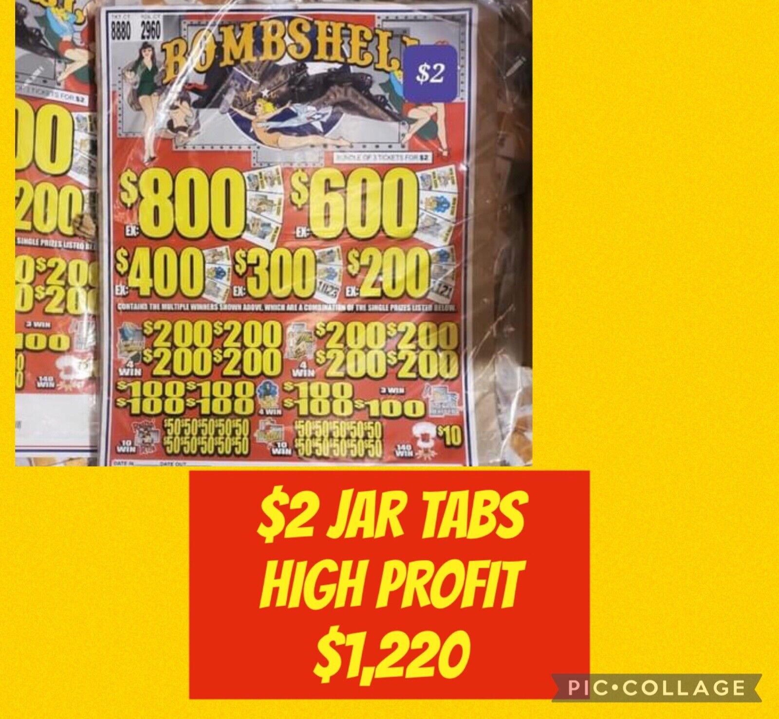 SALE HUGE PROFIT $2 jar tabs/ profit $1,200
