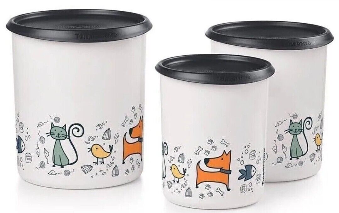 Tupperware Pawsome Pets One Touch Canister Set NEW