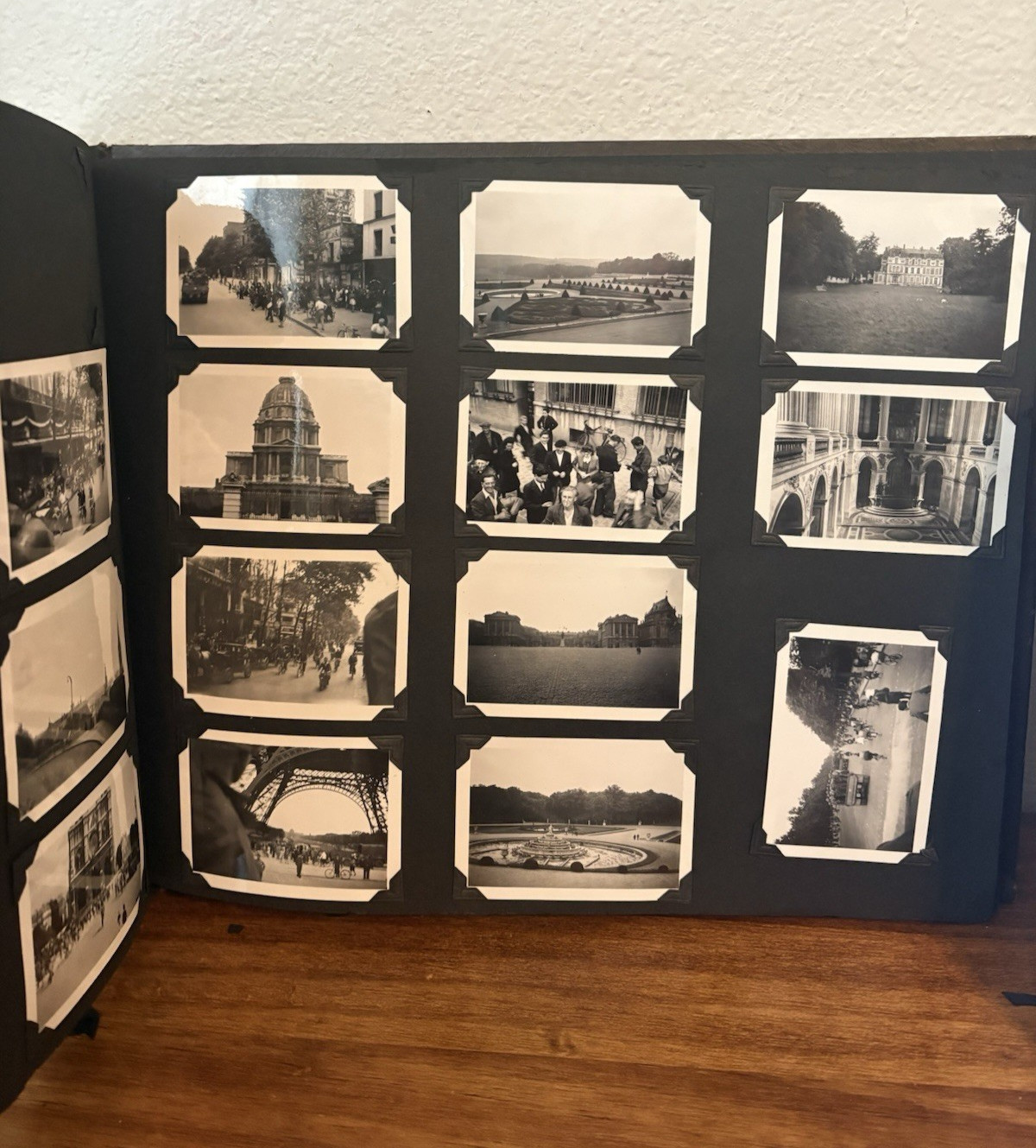 Orig WWII Harlich Photo Album Scrapbook w 35+ B&W Velox Photos Postcards, 1940s Orig WWII Harlich Photo Album Scrapbook w 35+ B&W Velox Photos Postcards, 1940s