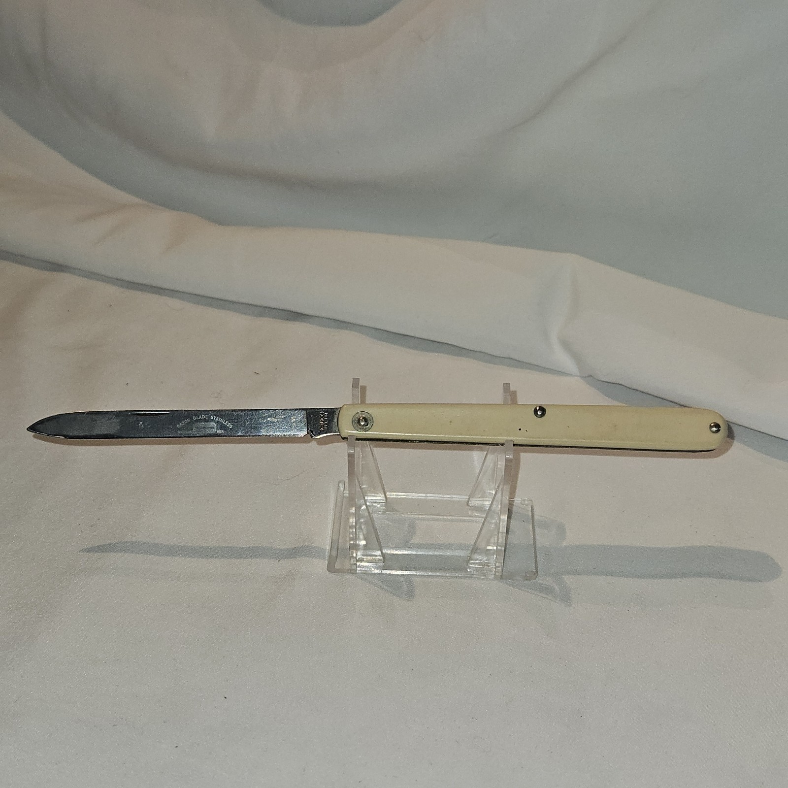 Vtg Schrade+ USA 102 Melon/Produce/Razor Blade Pocket Knife, PLS READ, SEE PICS 