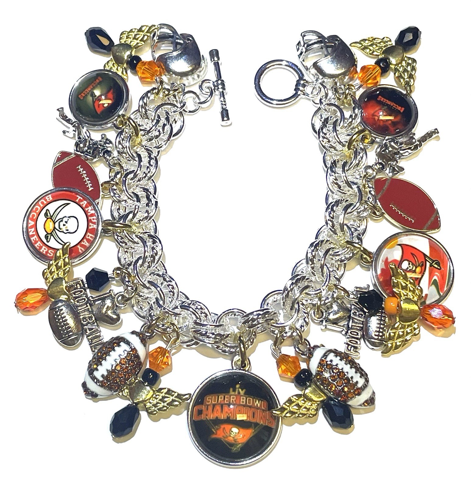 TAMPA BAY BUCCANEERS NEW ITEM Premium Custom Made Charm Bracelet. . TAMPA BAY BUCCANEERS NEW ITEM Premium Custom Made Charm Bracelet. .