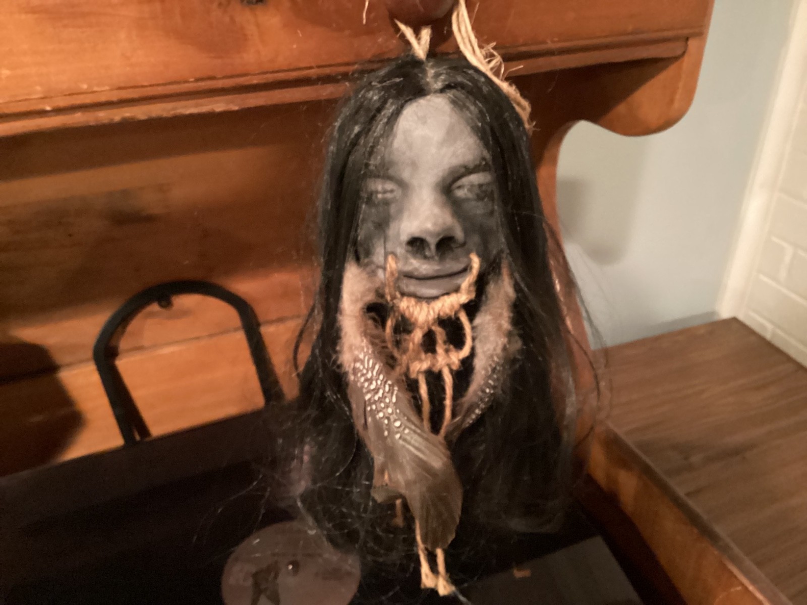 MUSEUM QUALITY SHRUNKEN HEAD REPLICA,MUNDURUKU, JIVARO, CEREMONIAL TSANTSA, HEAD