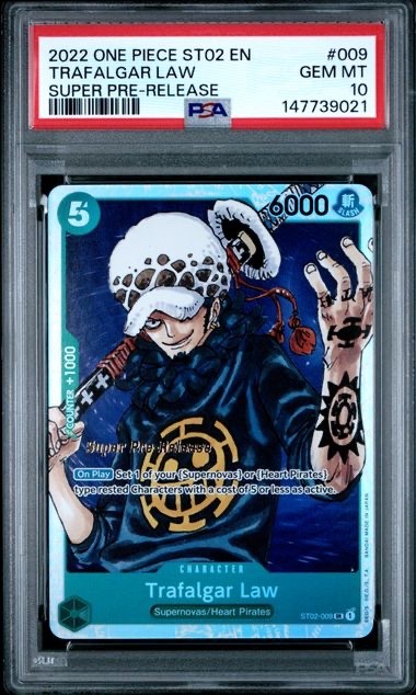 2022 ONE PIECE STARTER DECK ST02-WORST GENERATION #009 TRAFALGAR LAW PSA 10