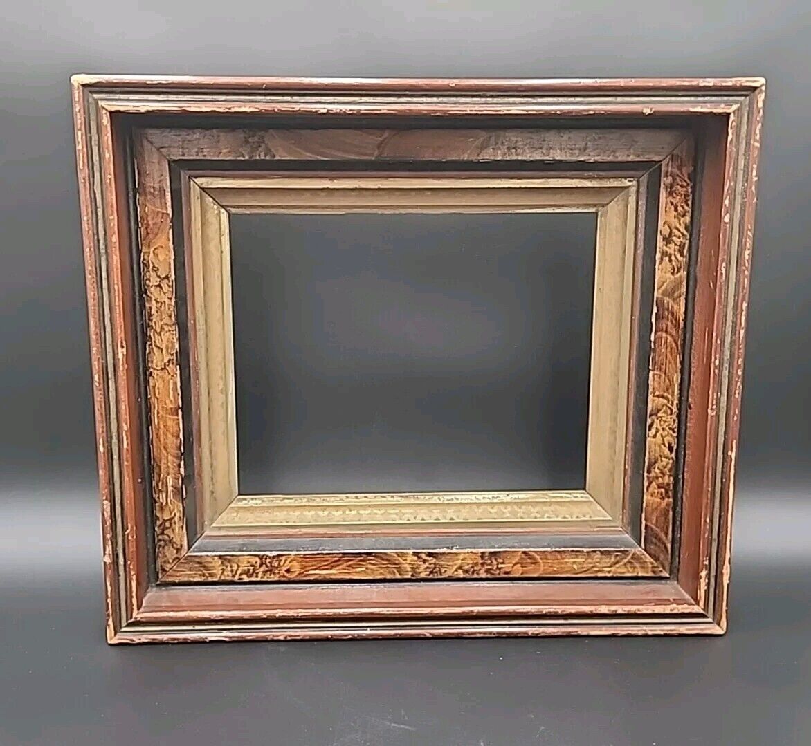 Vintage Antique Deep Well Wood Picture Frame 