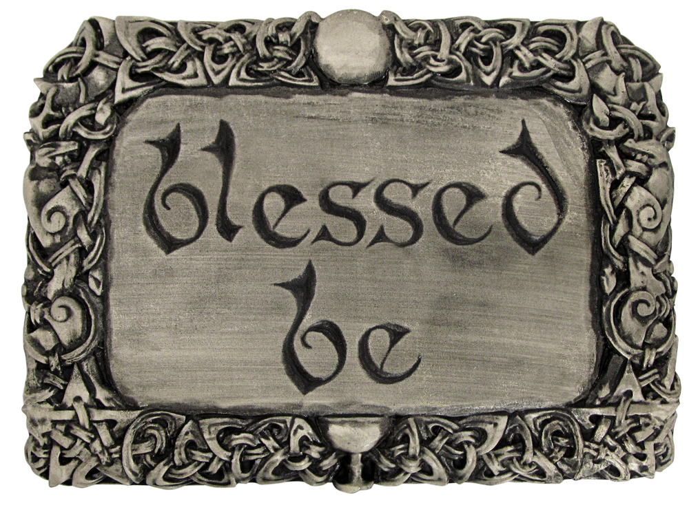 Blessed Be Wall Plaque Stone Finish Dryad Design Wiccan Saying Welcome Sign