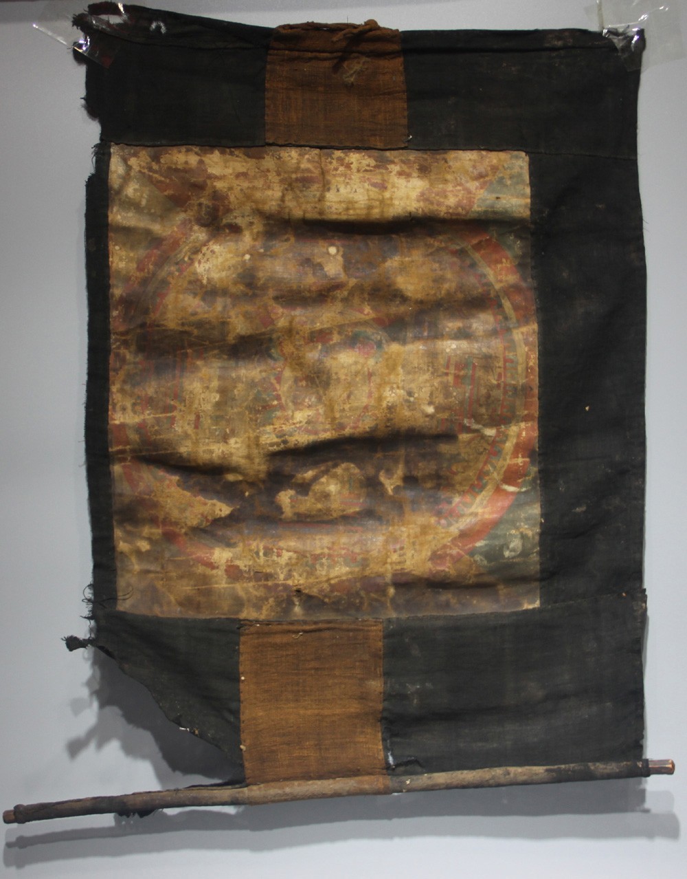 Real Tibet 1700s Old Buddhist Mandala Thangka poor condition all original state