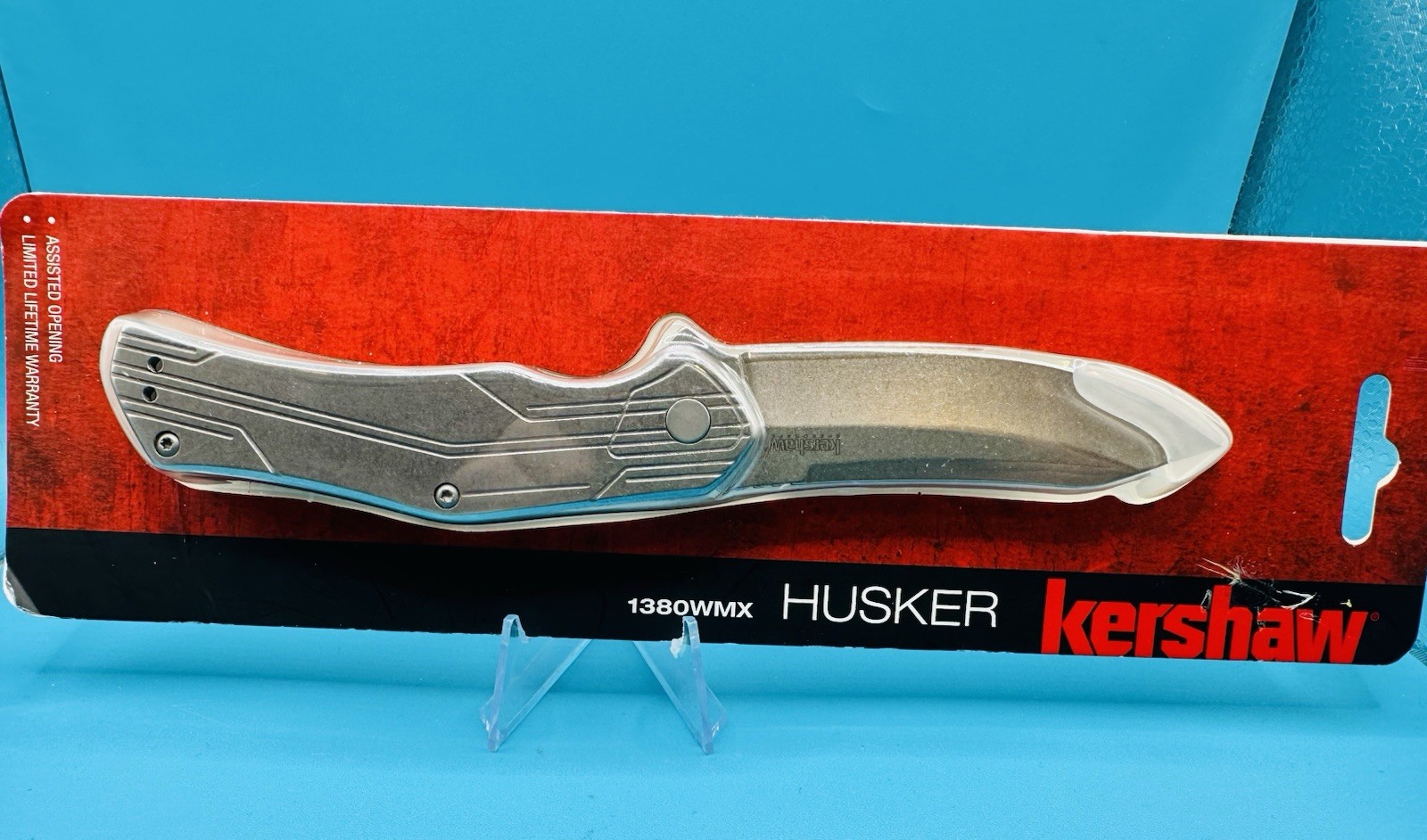 Kershaw Husker Framelock Folding Pocket Knife Stonewash Finish. NEW