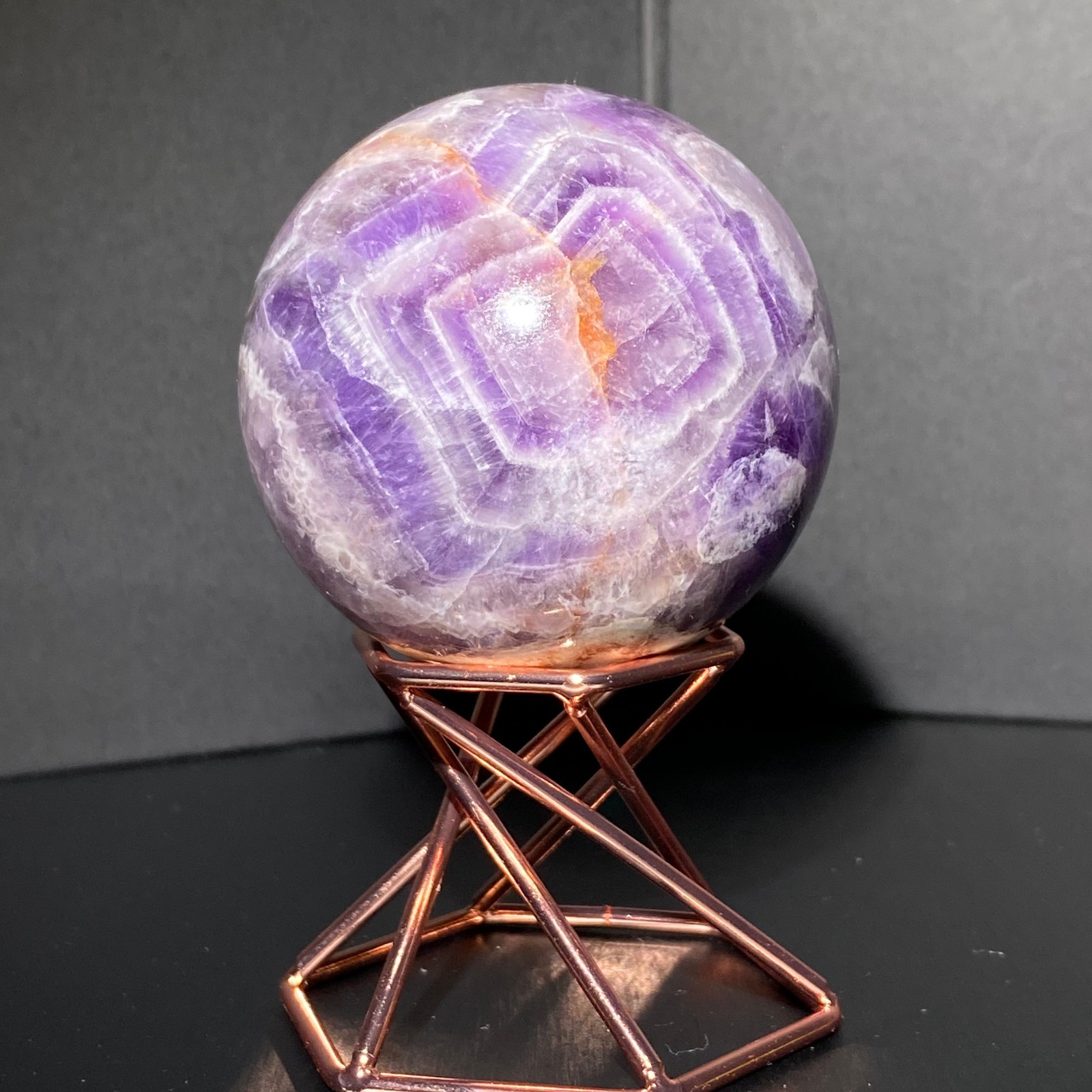318g Natural Dreamy Amethyst ball Quartz crystal Sphere Crystal Healing