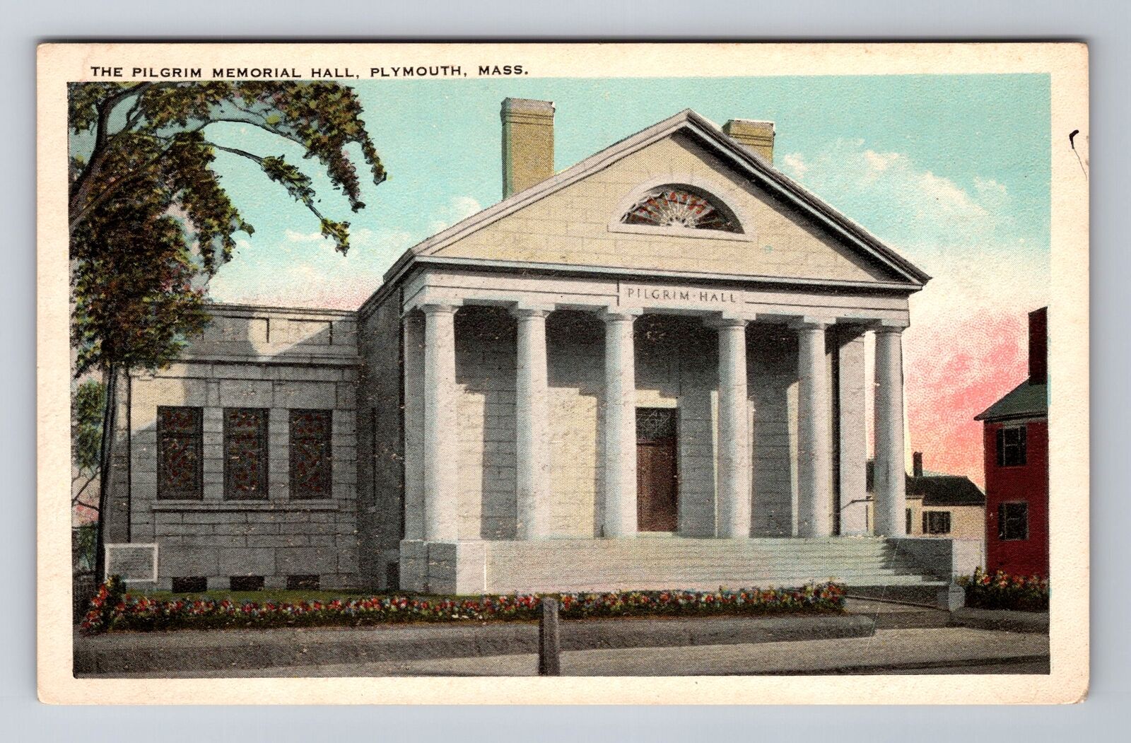 Plymouth MA-Massachusetts, The Pilgrim Memorial Hall, Antique, Vintage Postcard