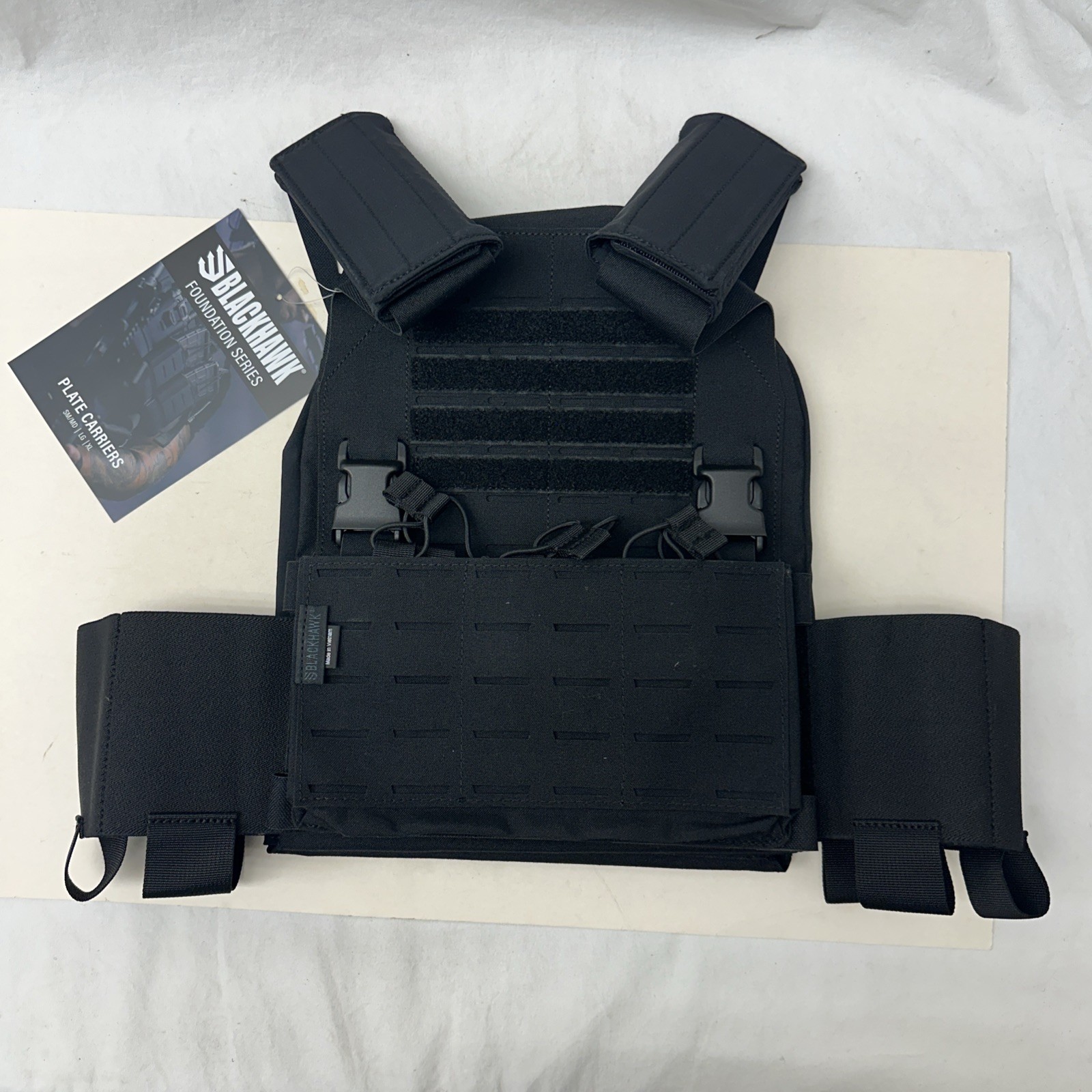 Blackhawk Foundation Series Black Plate Carrier & Placard SM/MD Fits 10x12