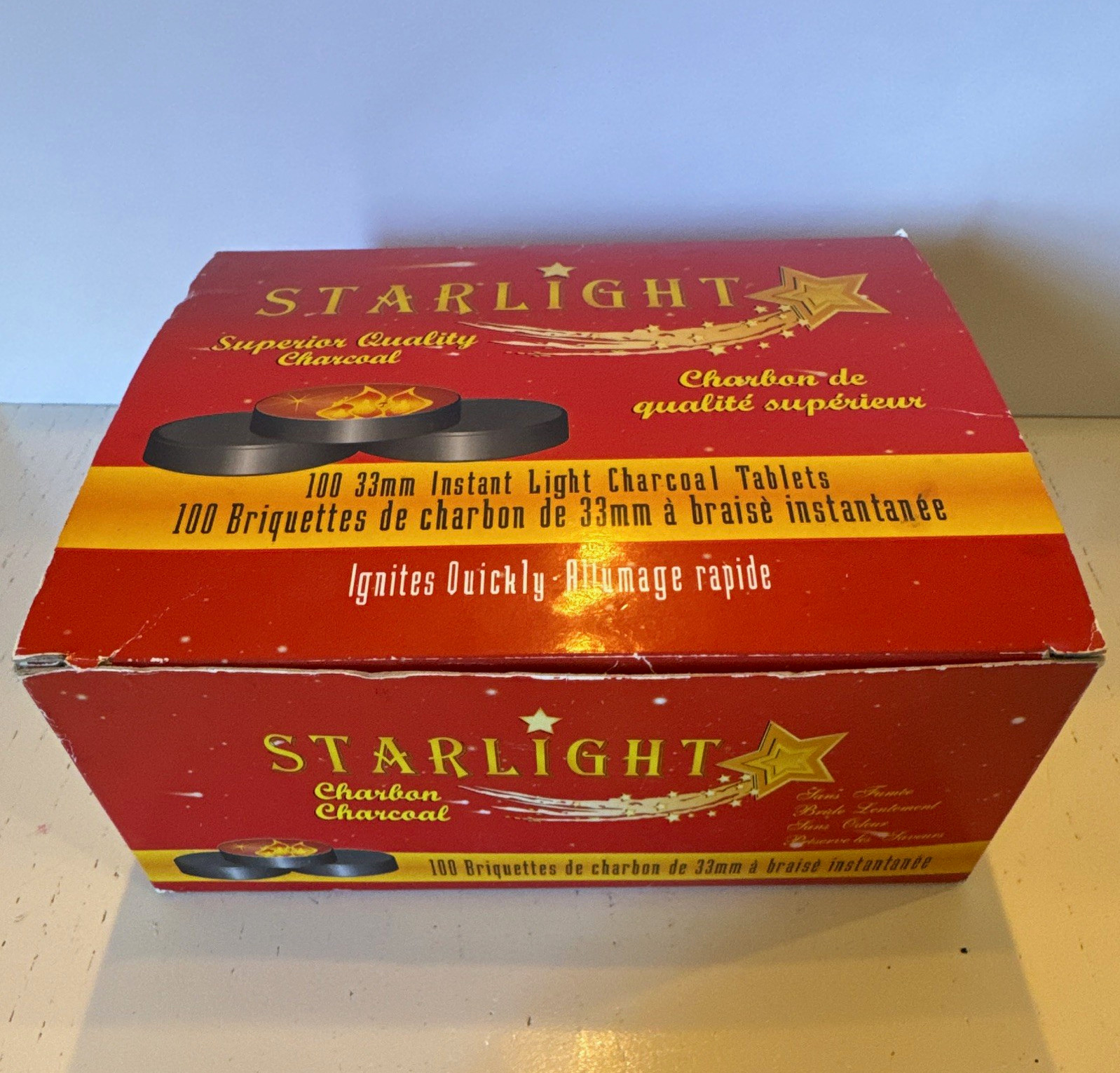 Starlight Instant Light Charcoal Tablets 33mm 100 Pack, Ignites Quickly Starlight Instant Light Charcoal Tablets 33mm 100 Pack, Ignites Quickly